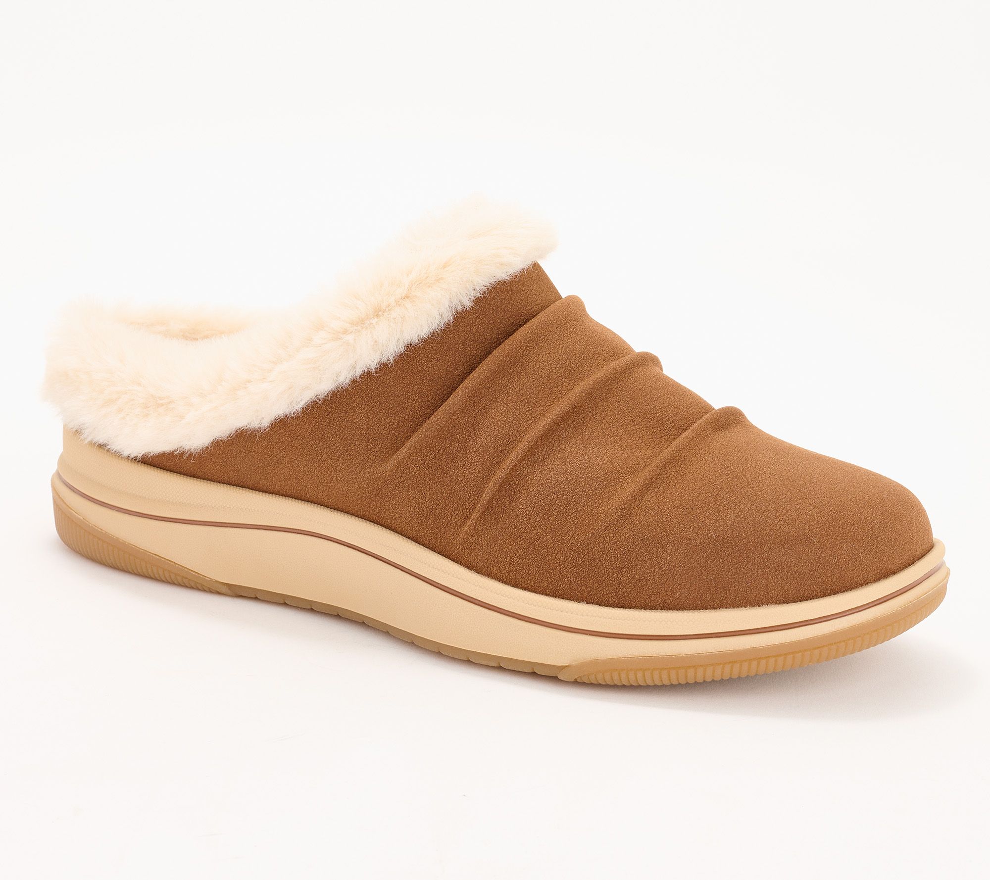 "As Is" Clarks Cloudsteppers Faux Fur Clogs - Breeze Willow