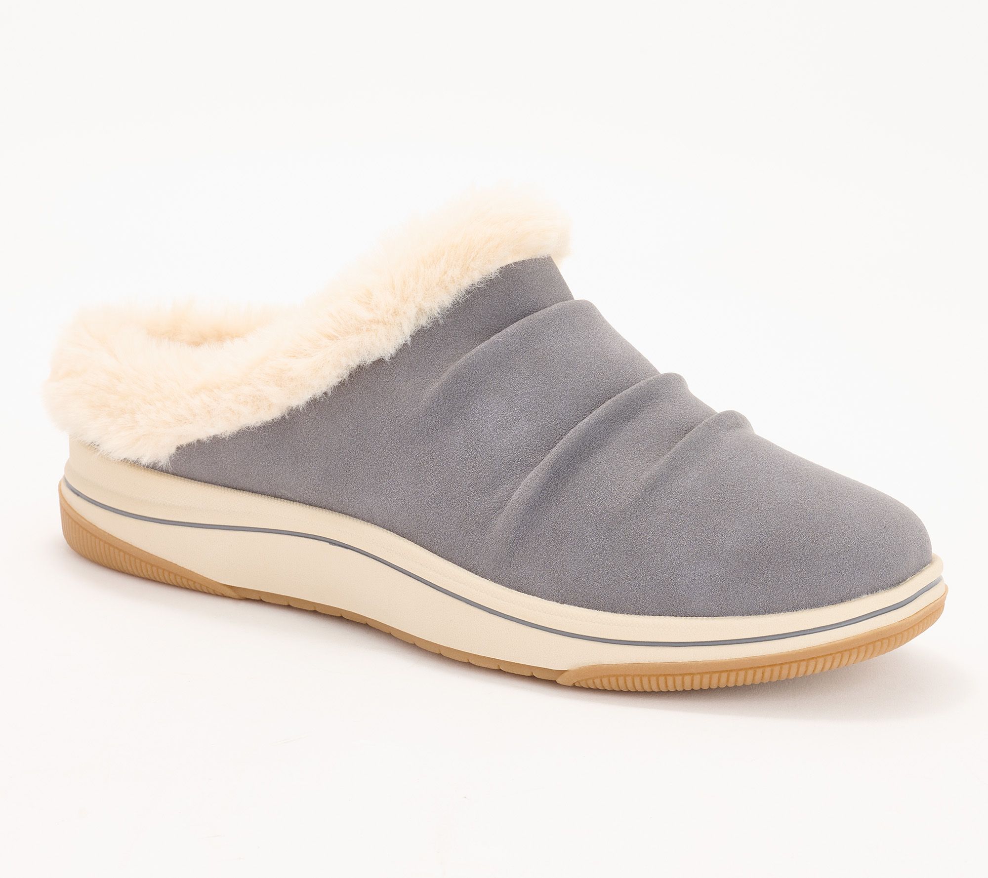 "As Is" Clarks Cloudsteppers Faux Fur Clogs - Breeze Willow