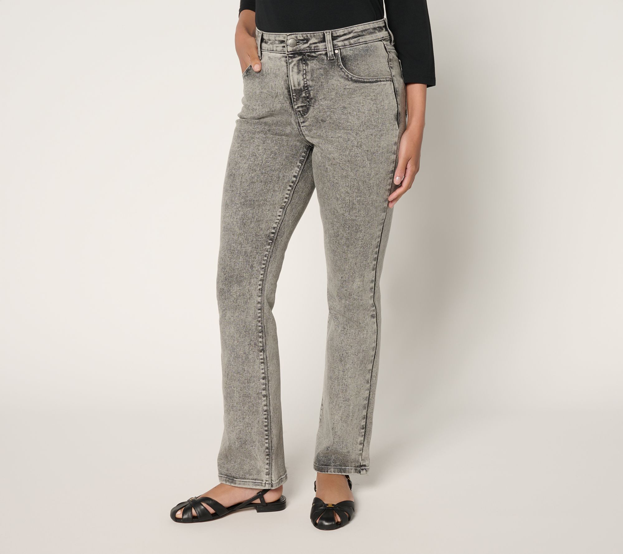 Women with Control Contour Curves Tall Black Wash Jeans