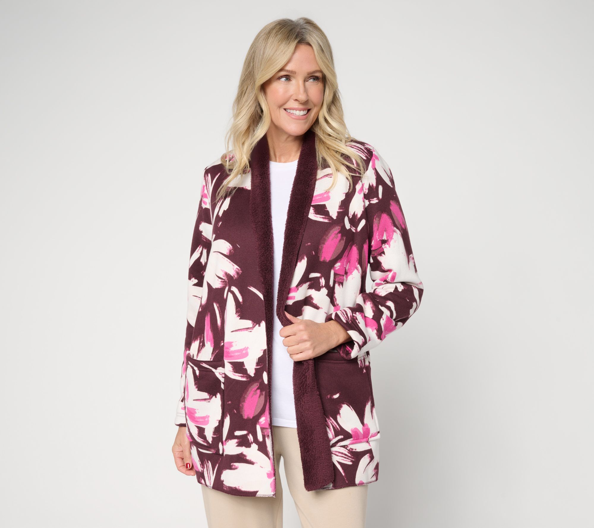 Carole Hochman Hacci Bonded Sherpa Cardi