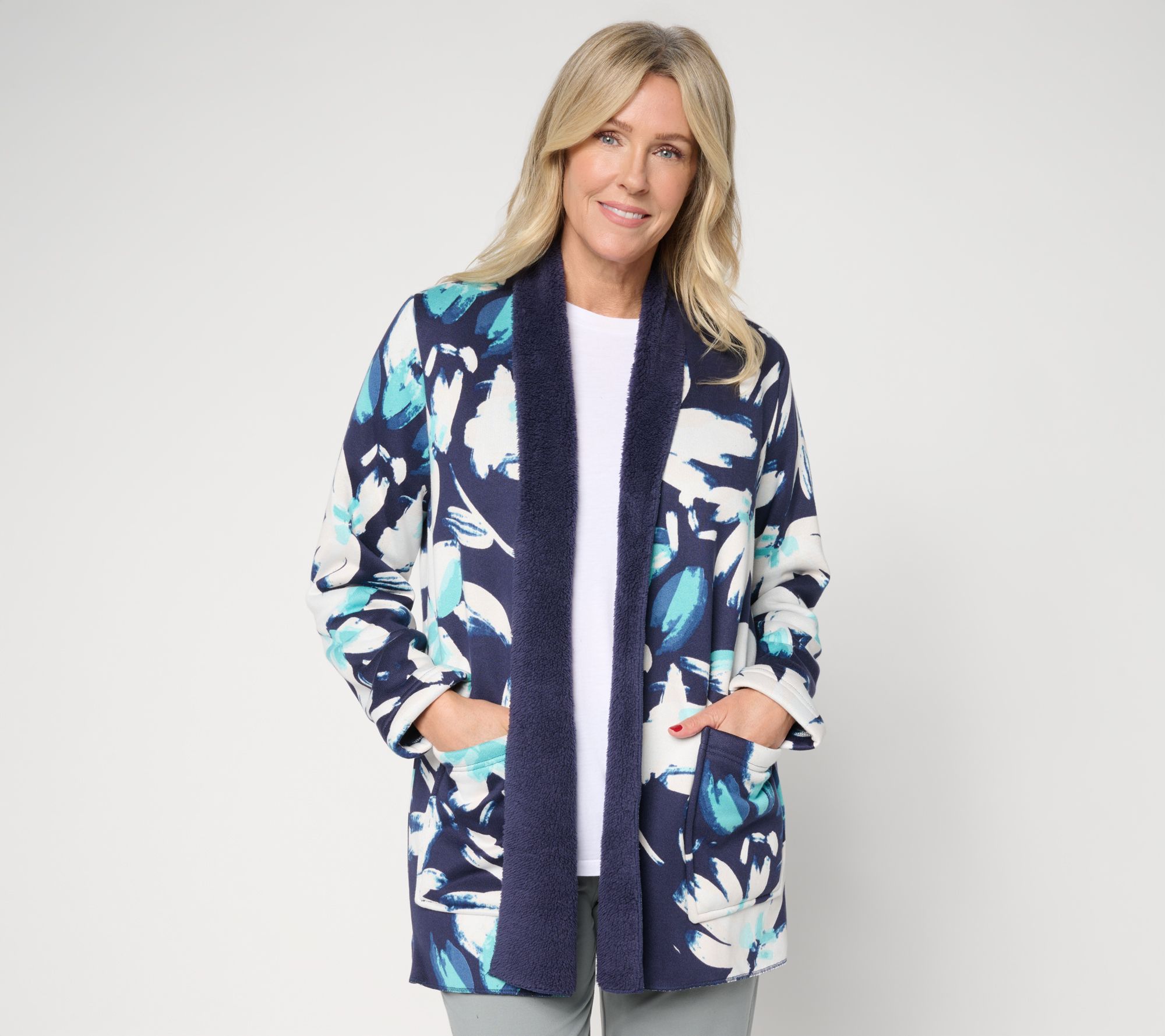 Carole Hochman Hacci Bonded Sherpa Cardi