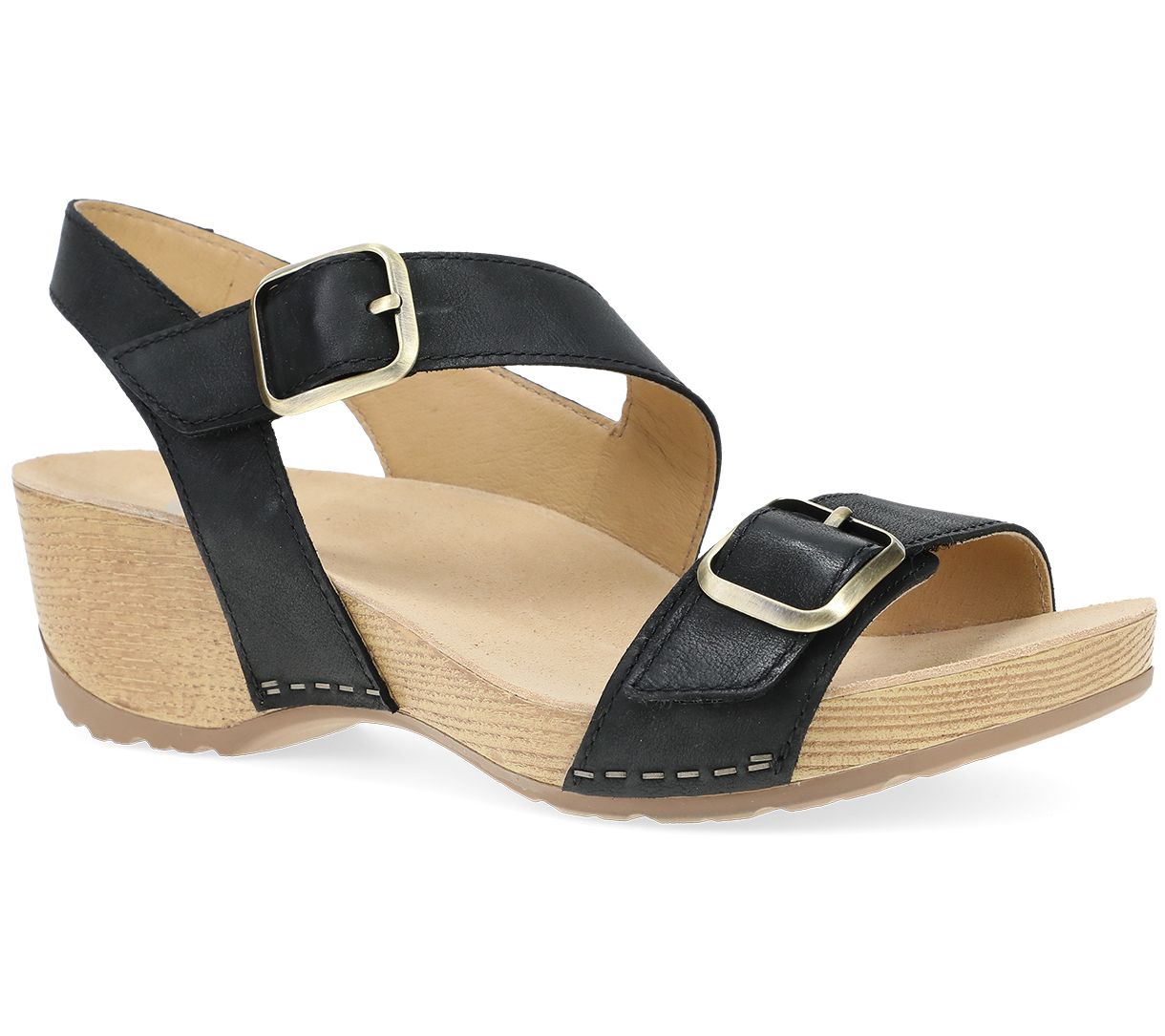 Dansko Trinity Black Burnished Nubuck Leather Sandal