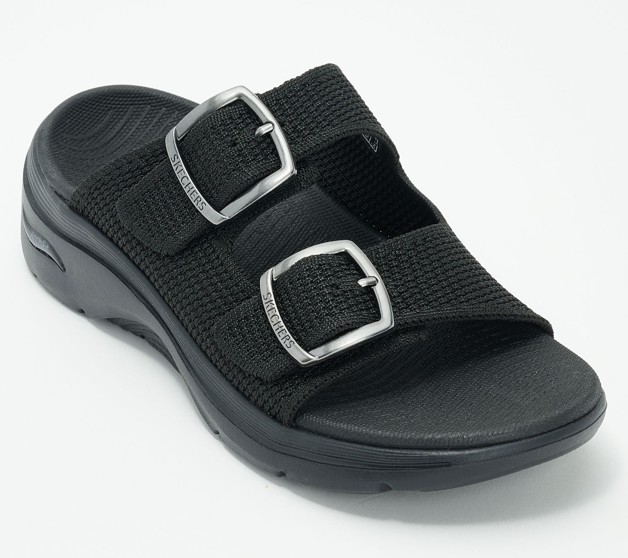 "As Is" Skechers GO WALK Arch Fit 2.0 Double Buckle Sandals