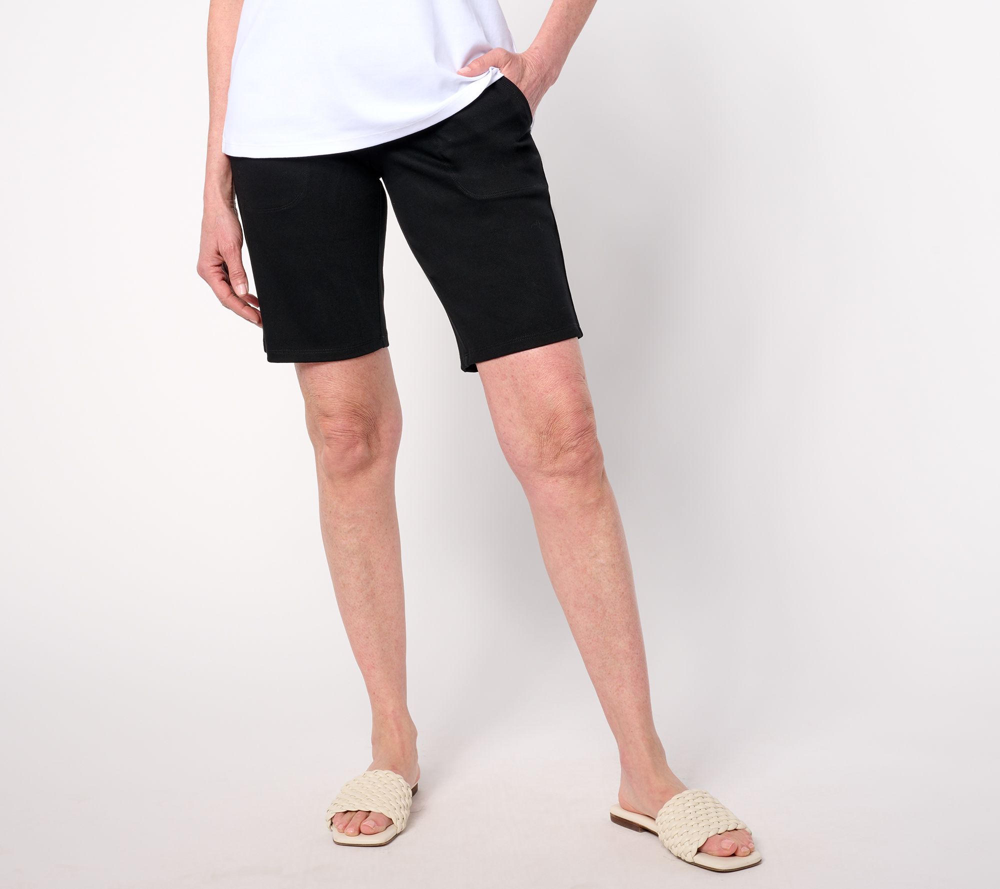 "As Is" Women with Control Tummy Control Prime Stretch Denim Pet Short