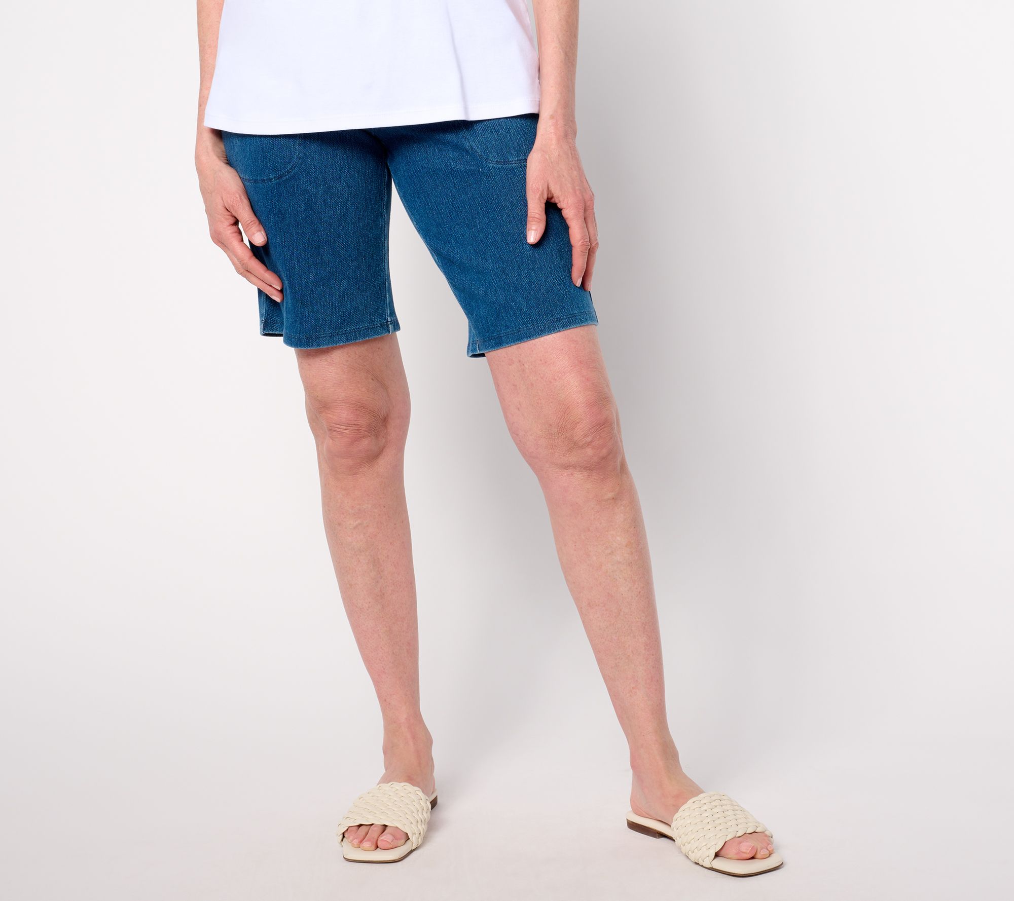 "As Is" Women with Control Tummy Control Prime Stretch Denim Pet Short