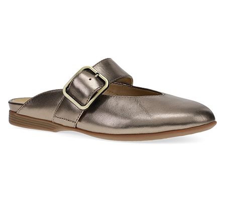 Dansko Lotus Dark Gold Metallic Leather Mule