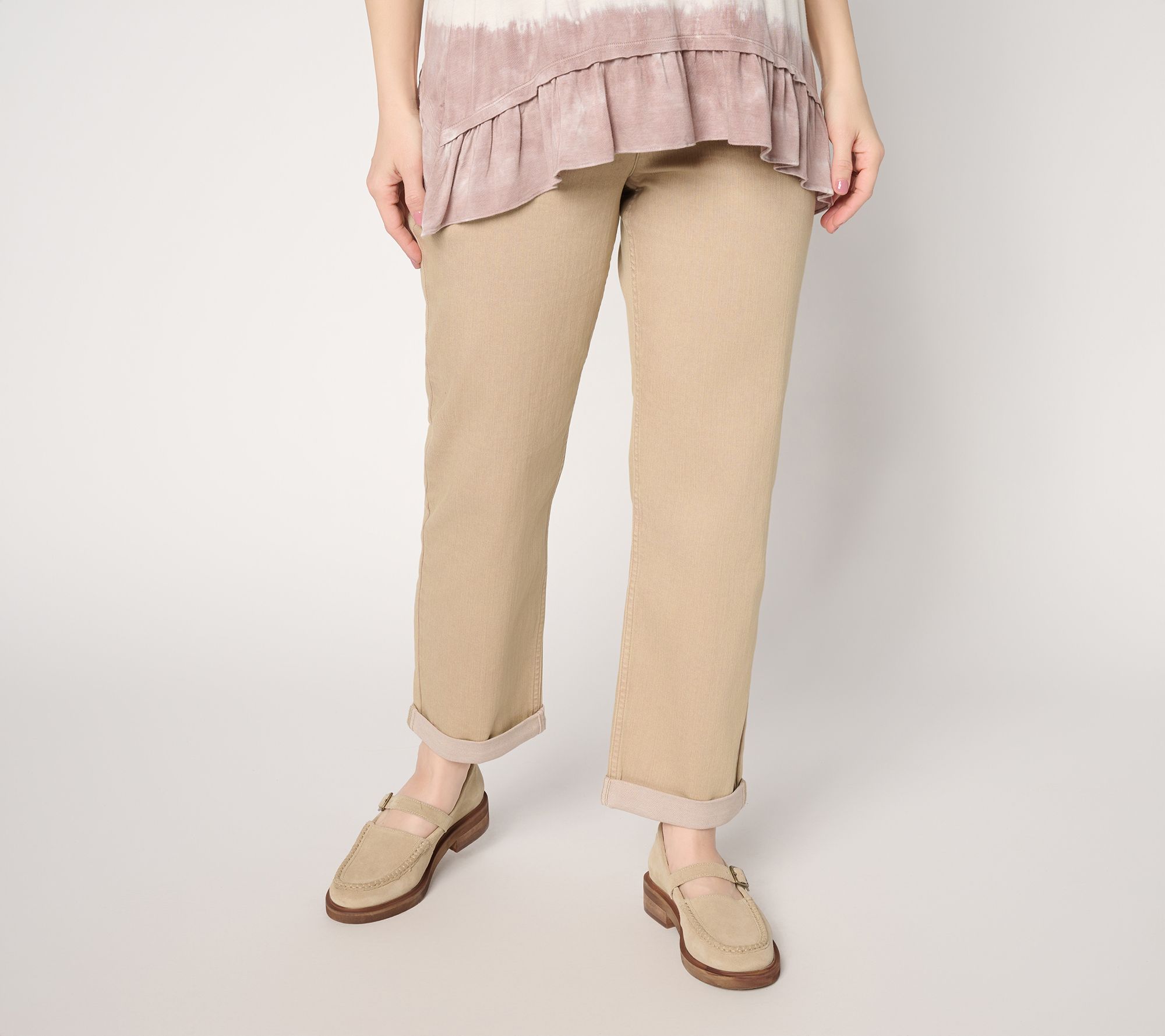 LOGO by Lori Goldstein Petite Ankle Length Boyfriend Jeans