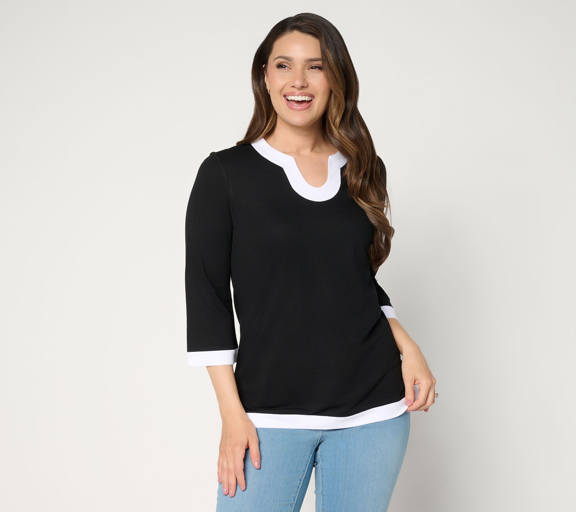 Belle by Kim Gravel Petite Cabana Knit Yacht Club Tunic