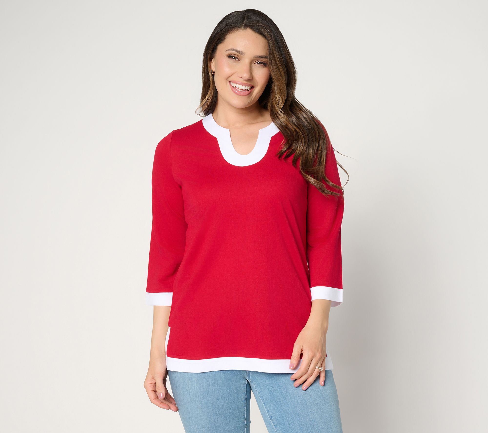 Belle by Kim Gravel Petite Cabana Knit Yacht Club Tunic