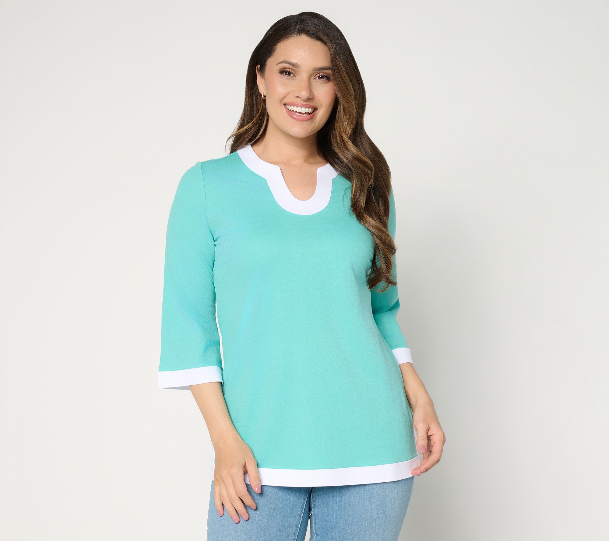 Belle by Kim Gravel Petite Cabana Knit Yacht Club Tunic