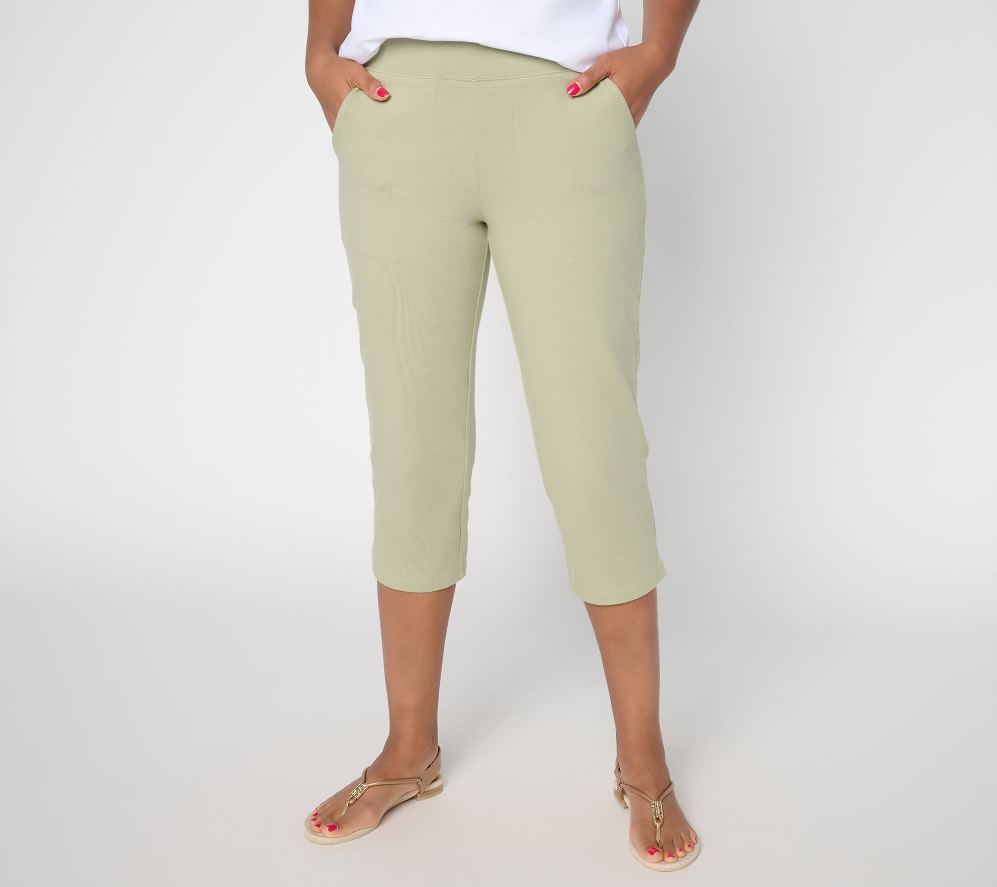 Denim & Co. Tall Duo Stretch Capri Pants with Pockets