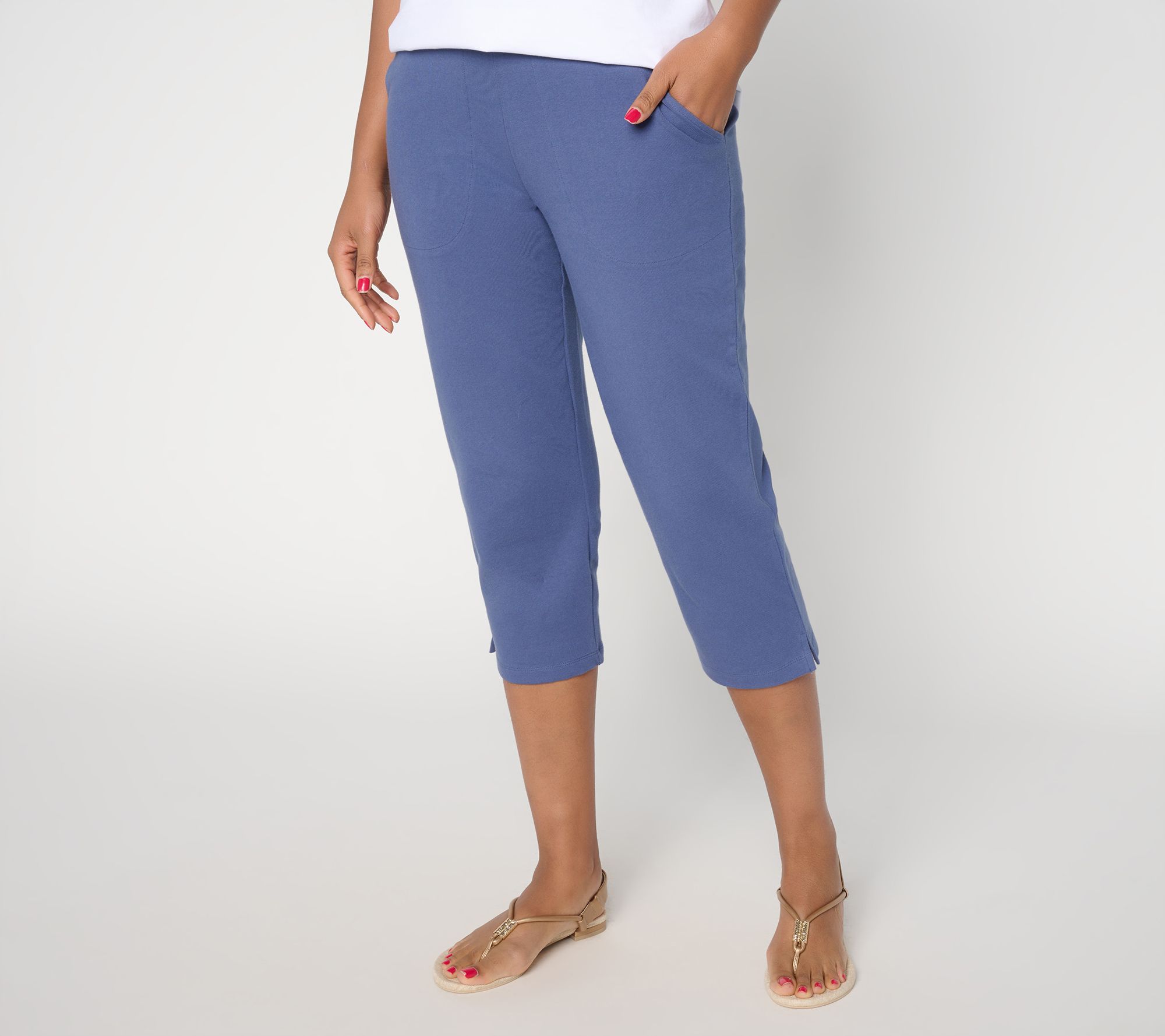 Denim & Co. Tall Duo Stretch Capri Pants with Pockets