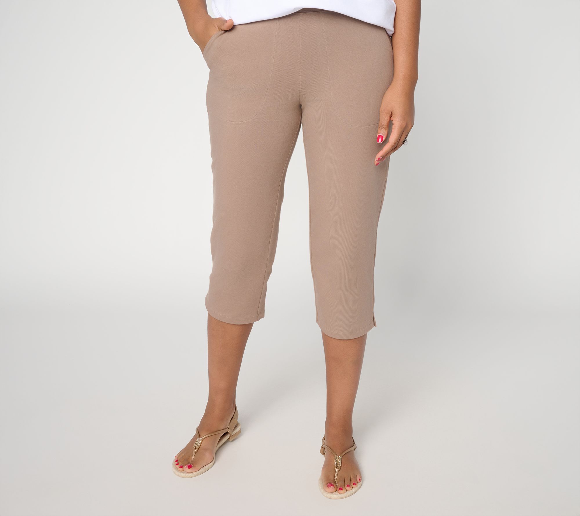 Denim & Co. Tall Duo Stretch Capri Pants with Pockets
