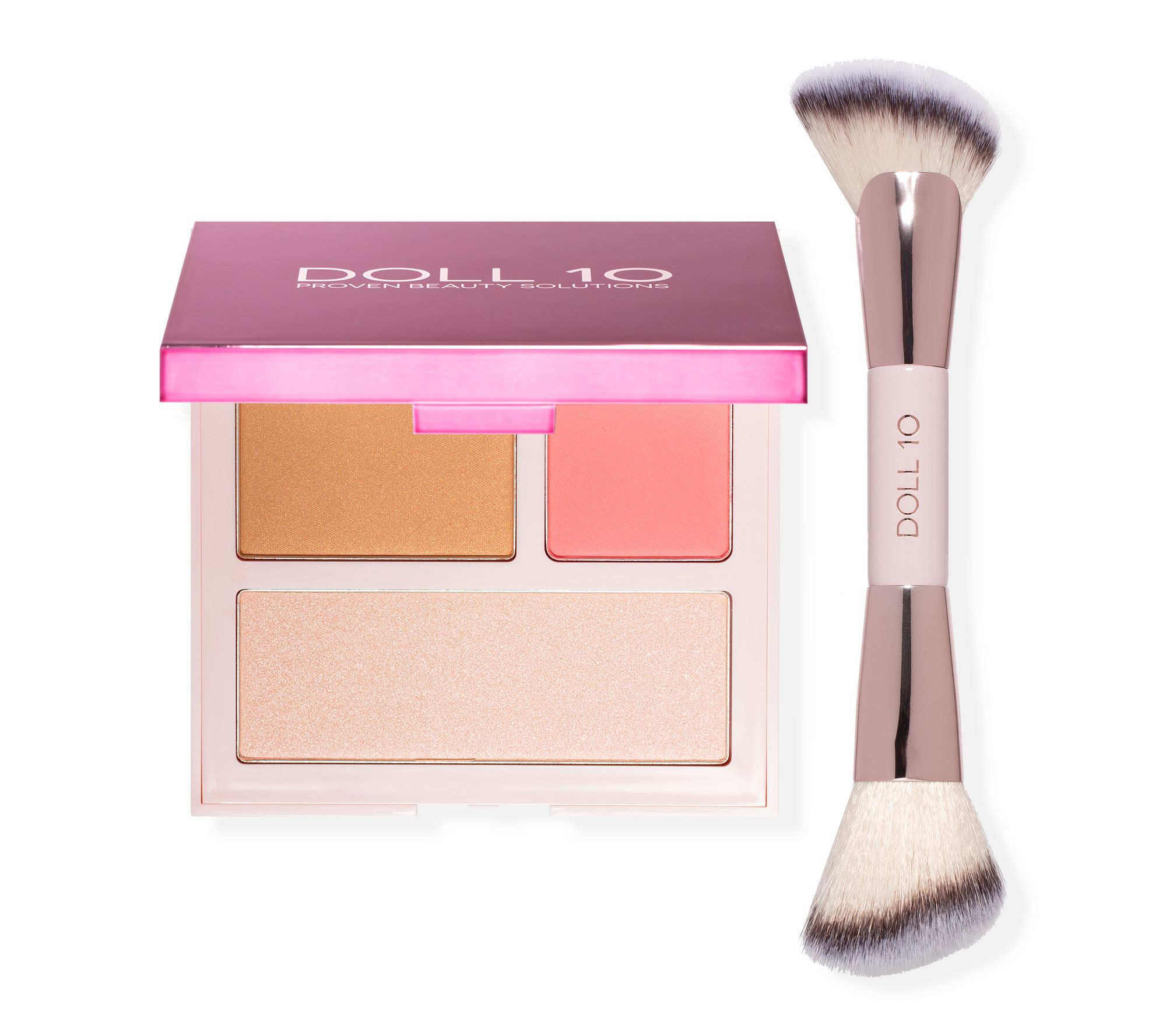 Doll 10 Blush Highlight & Bronzing Face Palette with Brush
