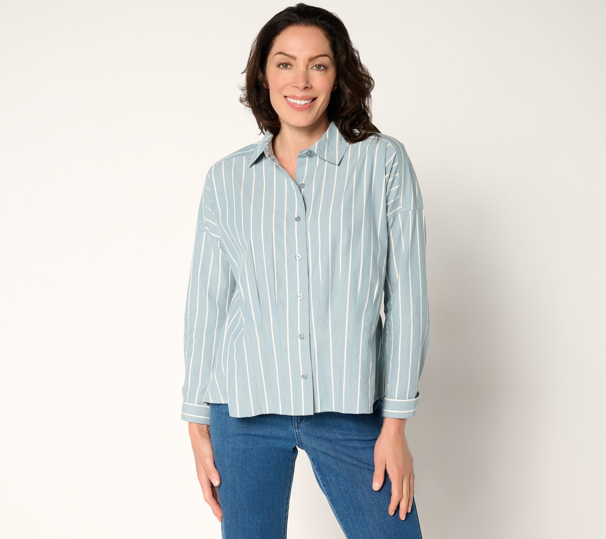 "As Is" Me by Jennie Garth Bowery 100% Cotton Striped Shirt
