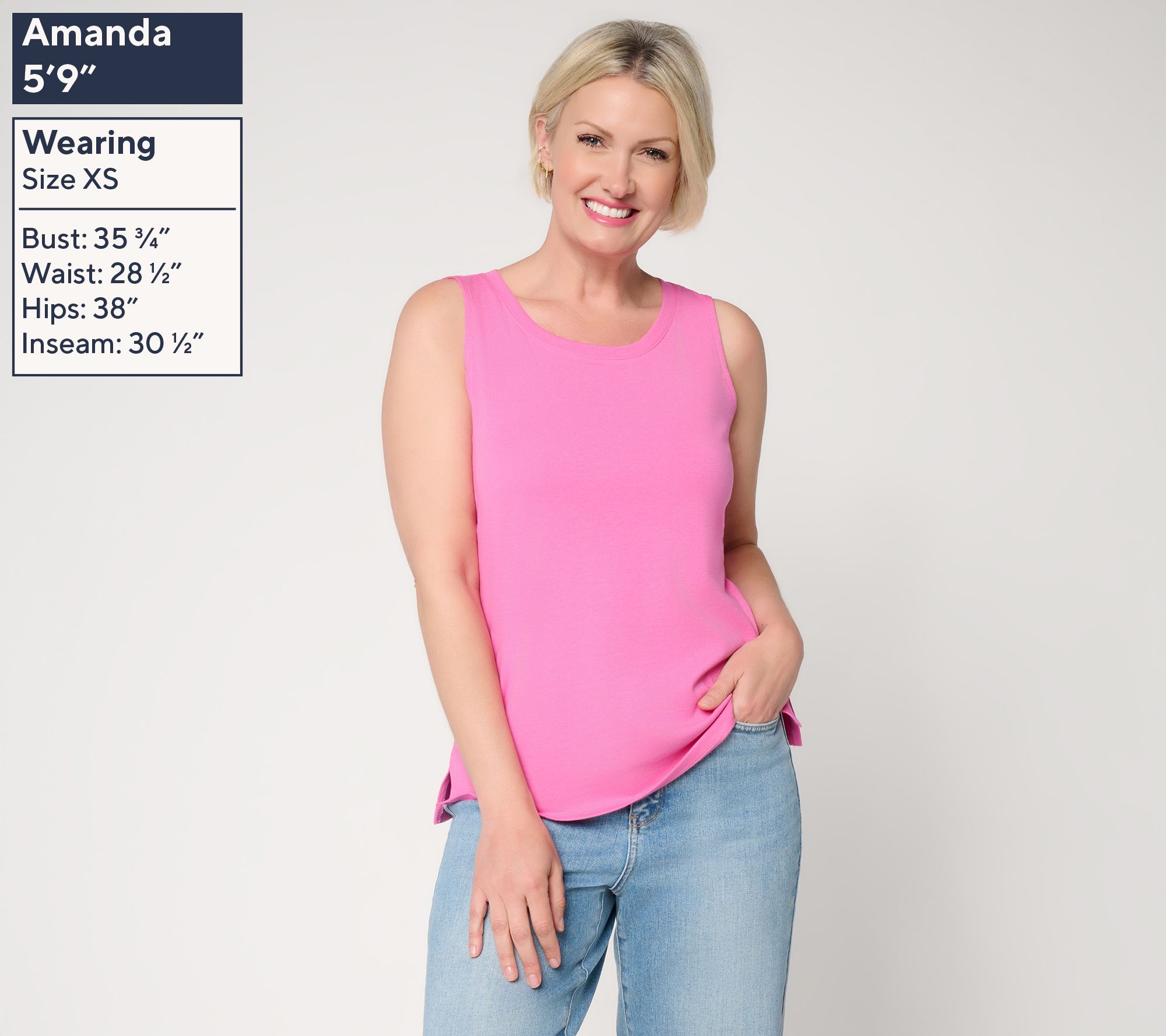 Belle by Kim Gravel TripleLuxe Micro Rib Modern Tank - QVC.com