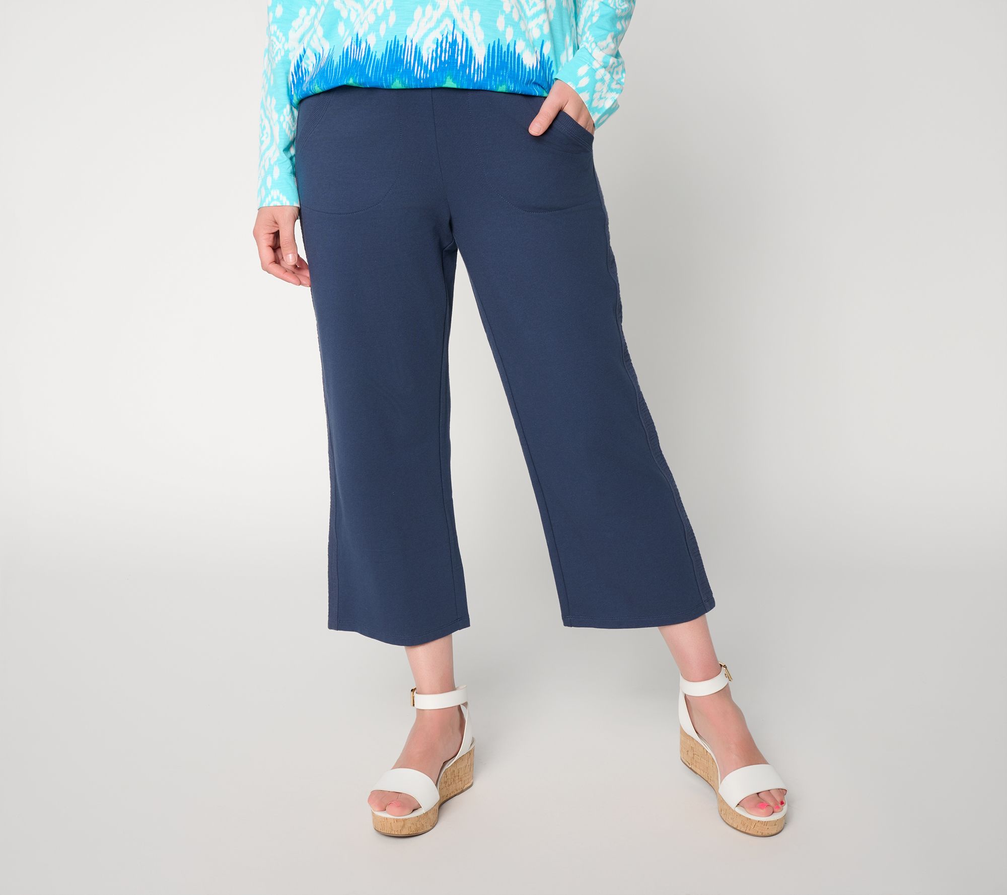 Belle Beach by Kim Gravel Regular Gauze Inset French Terry Pant
