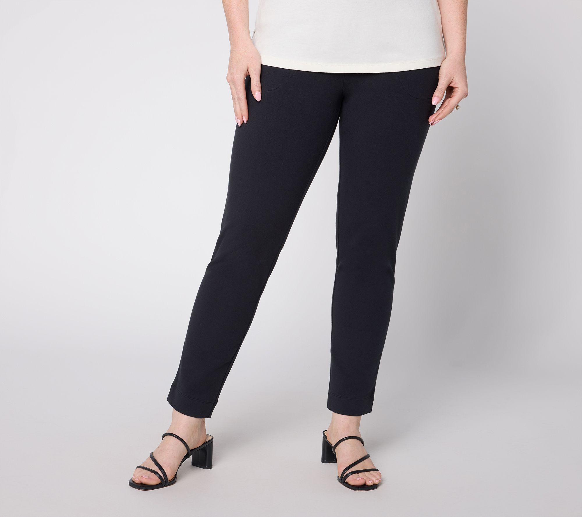 Denim & Co. Petite Print or Solid Duo Stretch Anyday Pants