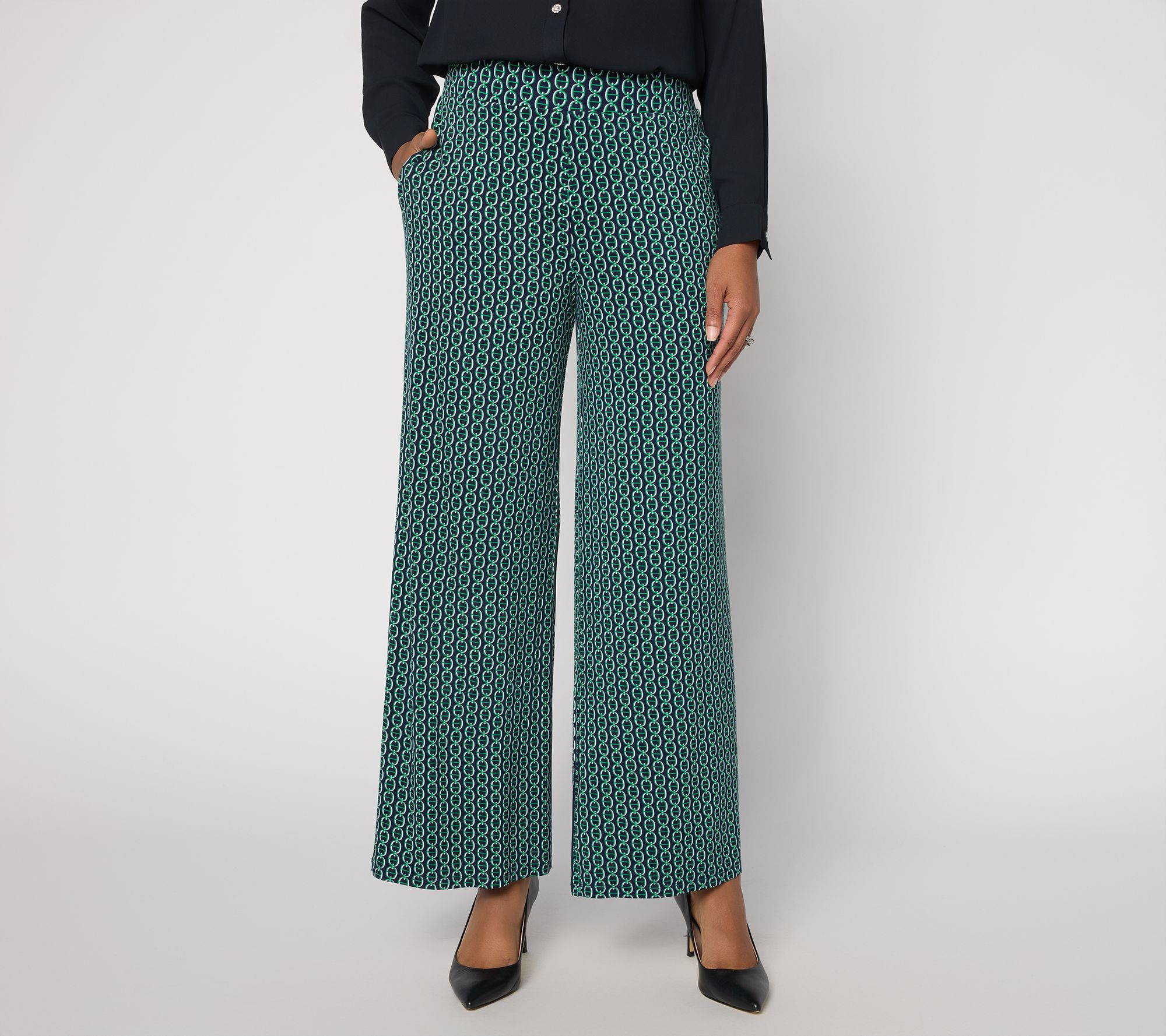 "As Is" Joan Rivers Petite Full Length Palazzo Pants