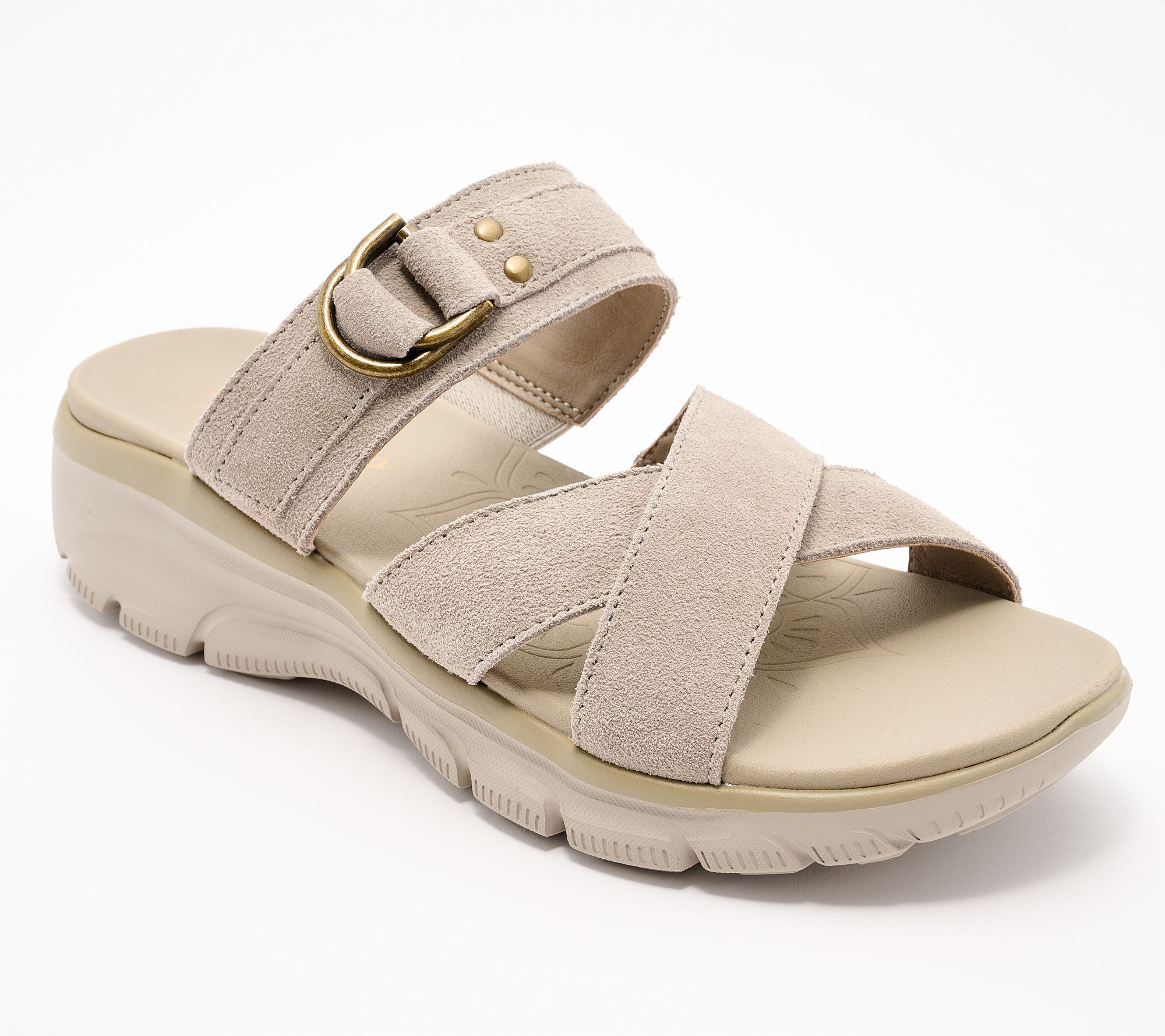 "As Is" Skechers Easy Going Suede Sandals- Simply Dreamy