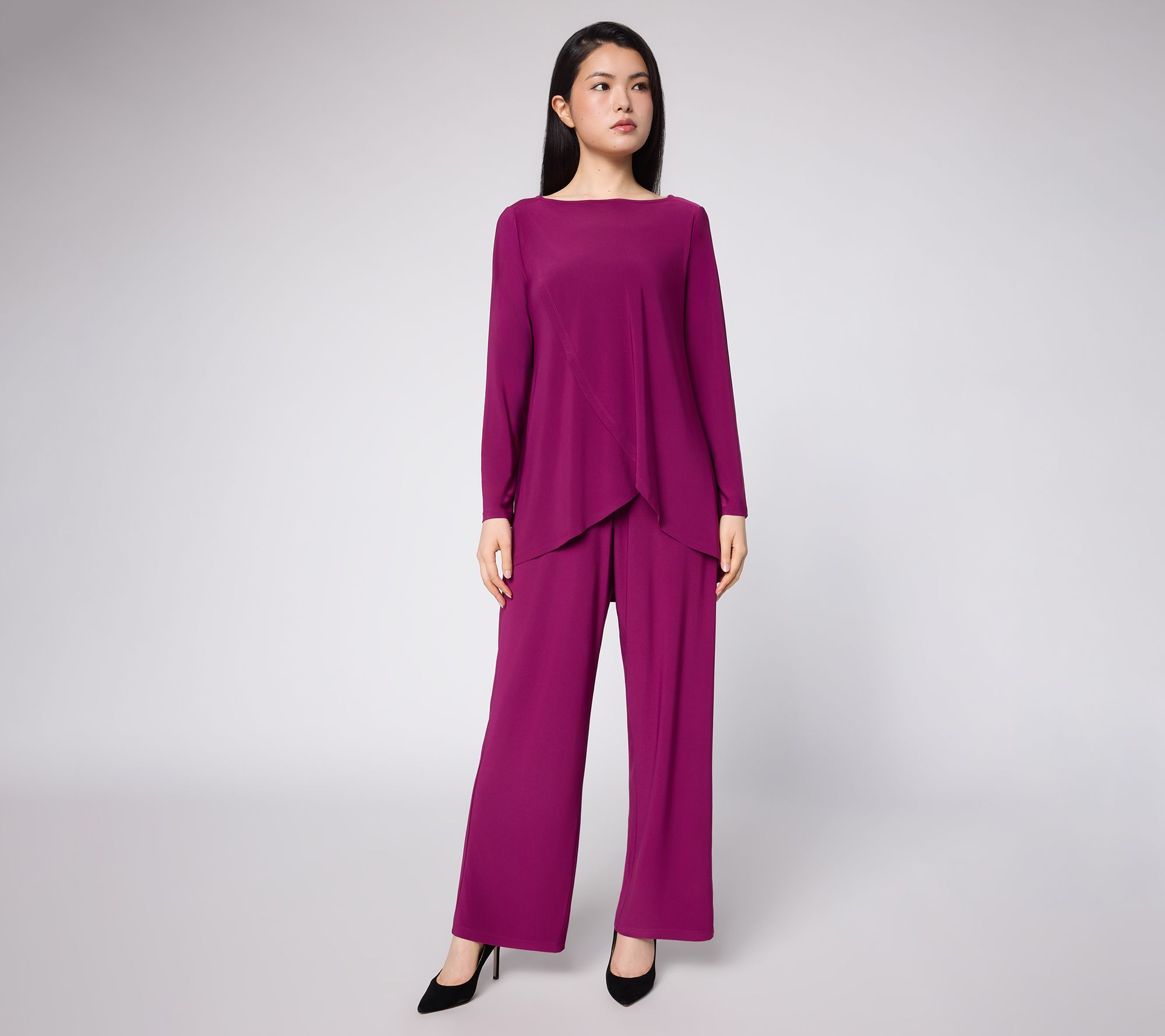 Women with Control Regular Como Jersey Wide Leg Set