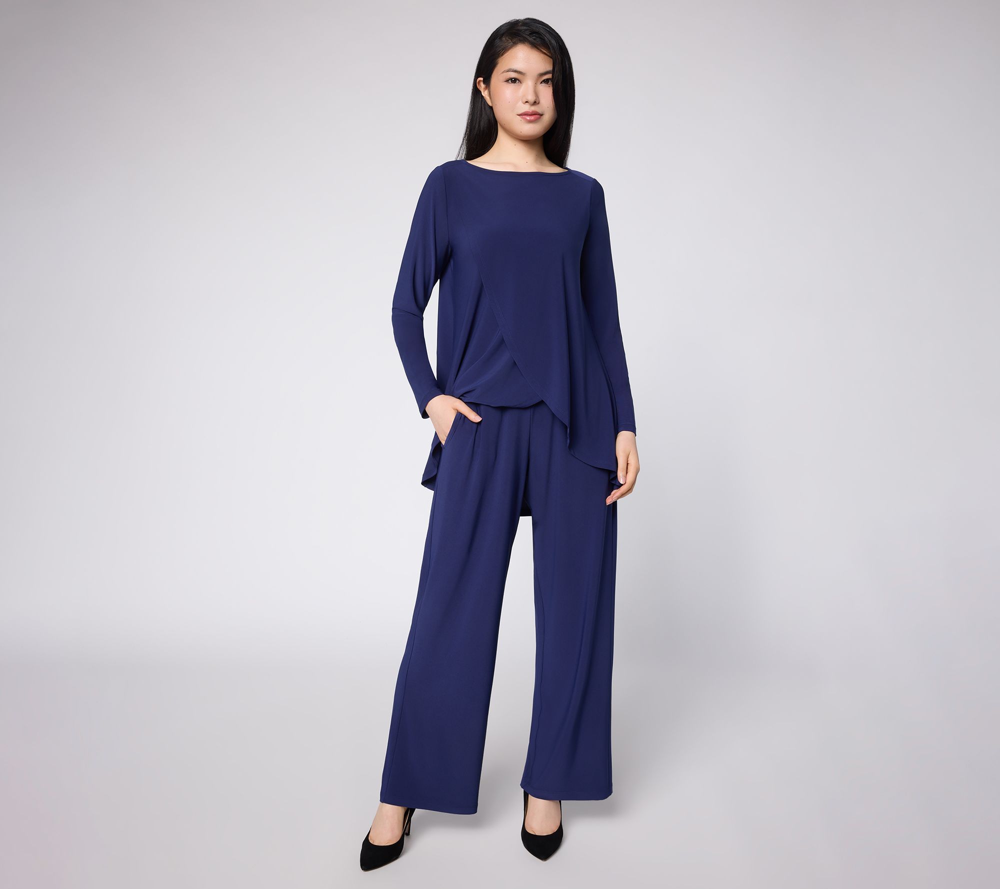 Women with Control Regular Como Jersey Wide Leg Set
