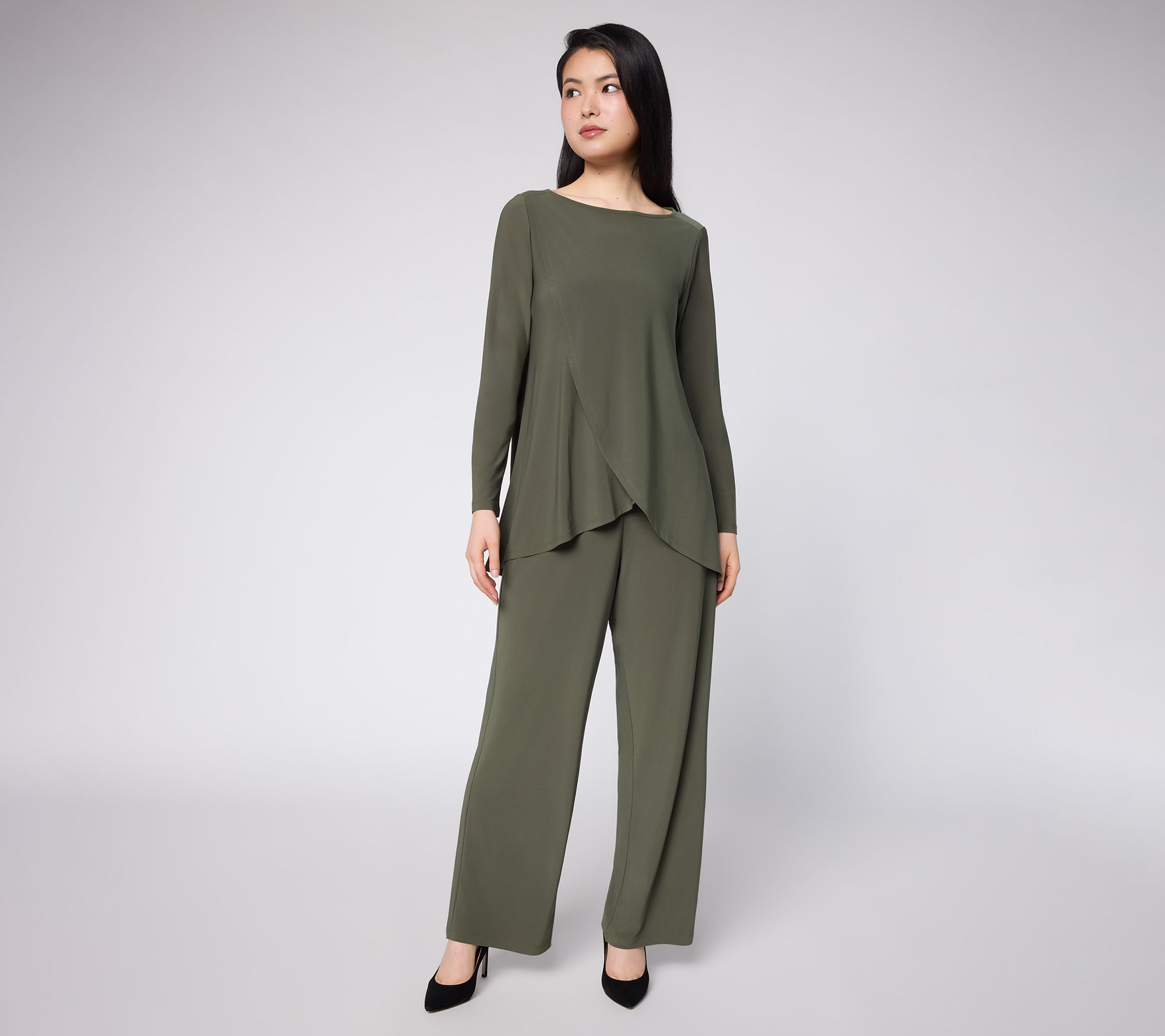 Women with Control Regular Como Jersey Wide Leg Set