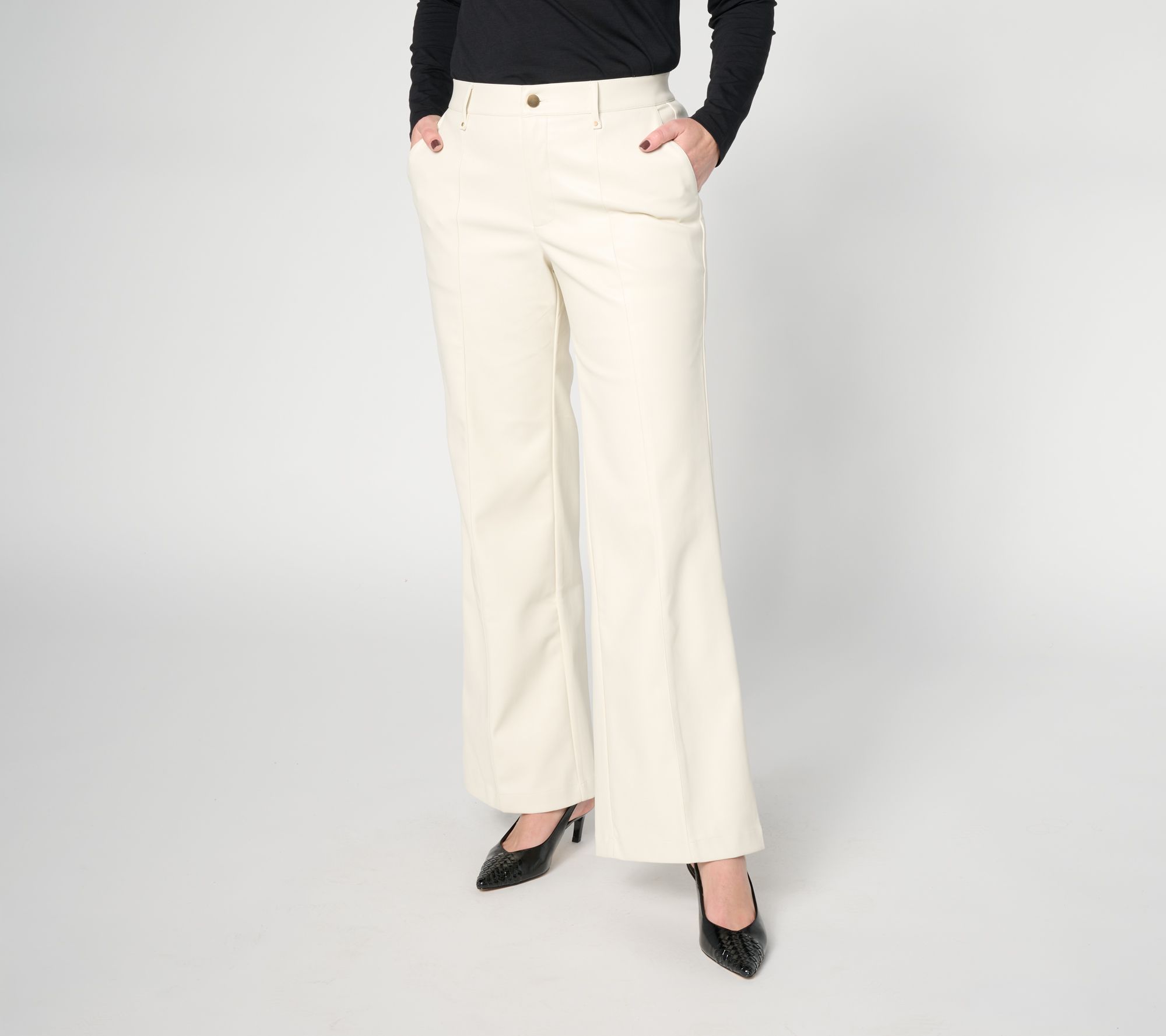 Off Duty Regular Faux Leather Straight Leg Pants