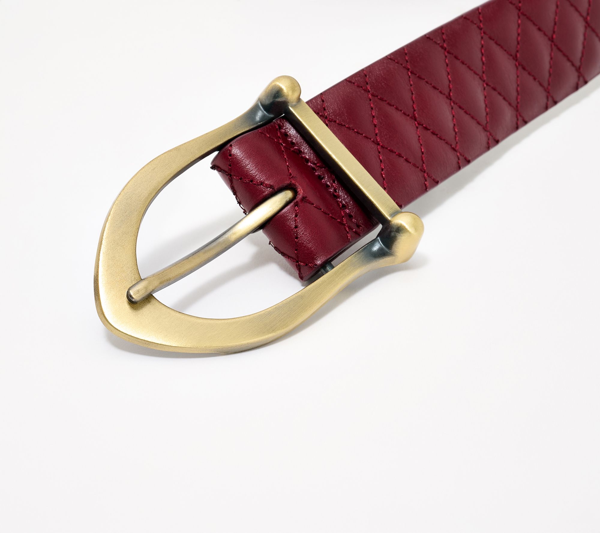 Patricia Nash Bergen Quilted Leather Belt | QVC