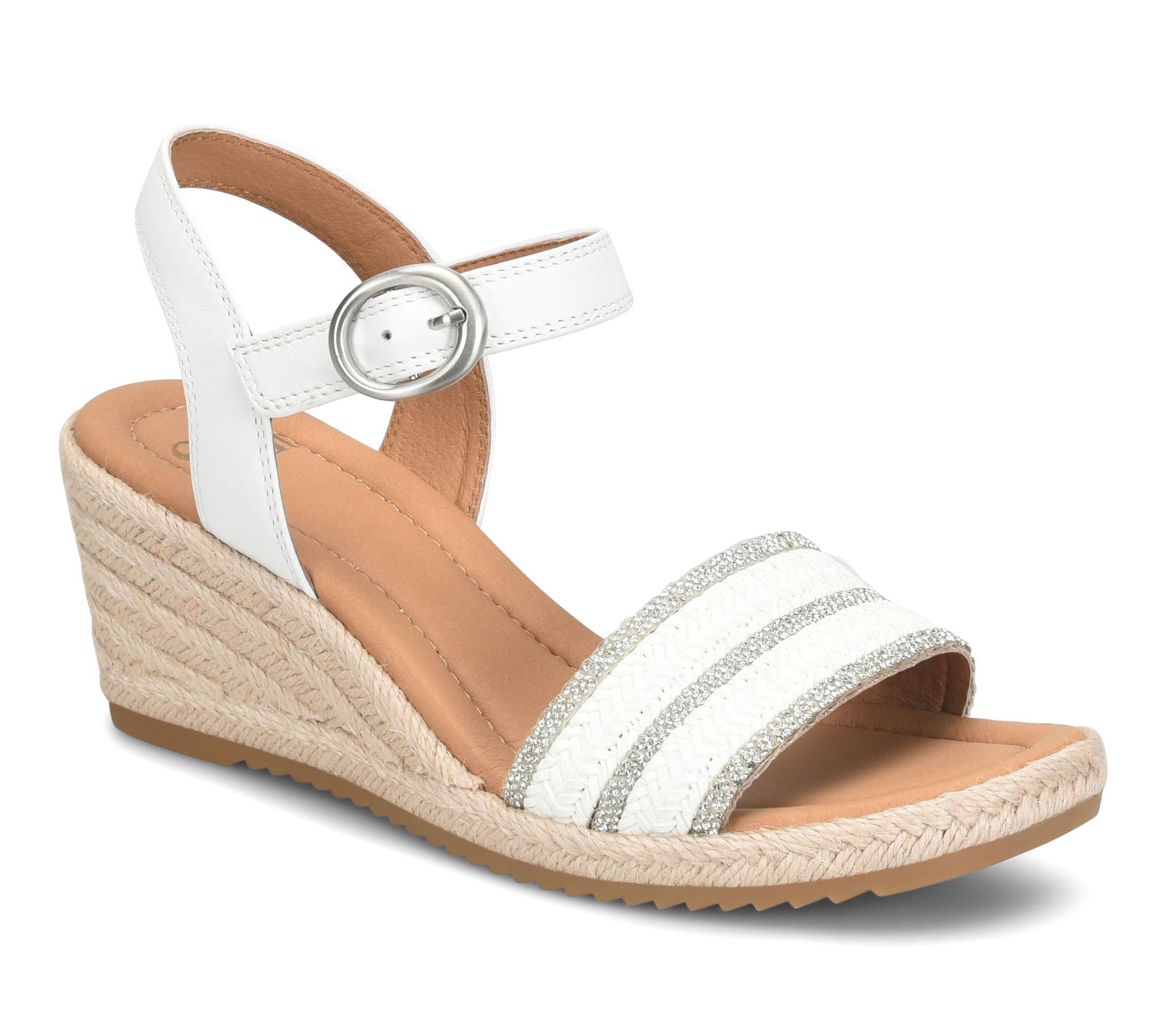 Sofft Rhinestone Embellished Woven Wedge Sandal - Inez II
