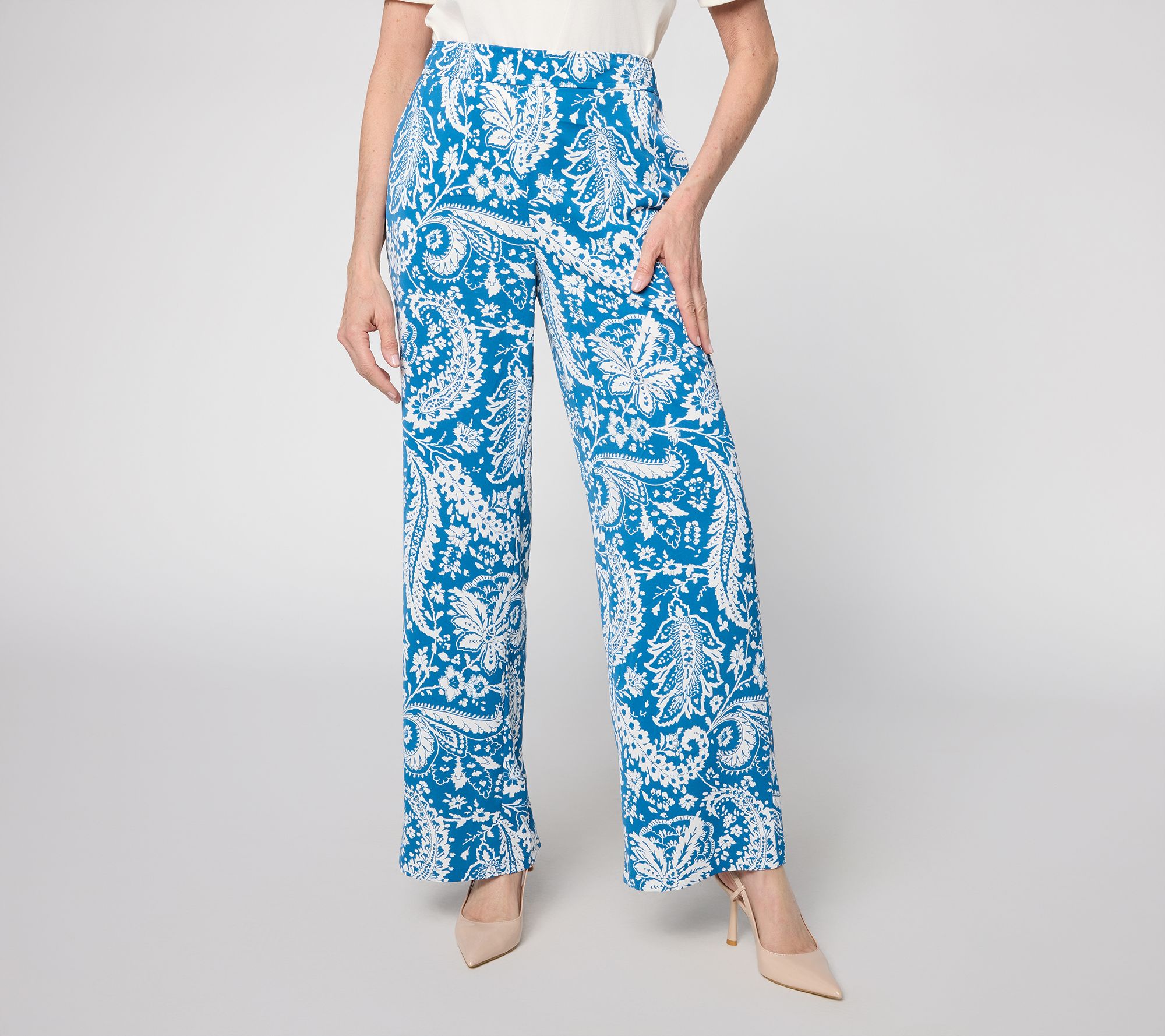 "As Is" BEAUTIFUL by Lawrence Zarian RegPrinted Wide LegPull-On Pant
