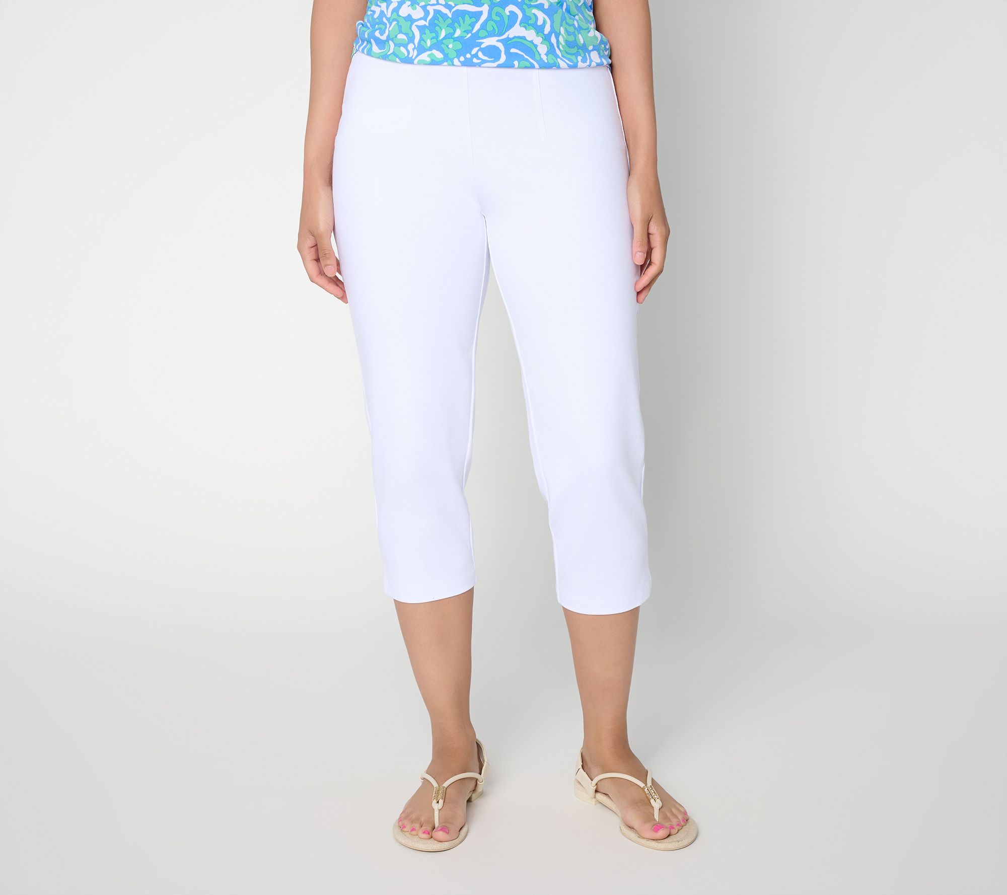 "As Is" Susan Graver Weekend Petite Premium Stretch Slim Leg Capri Pants
