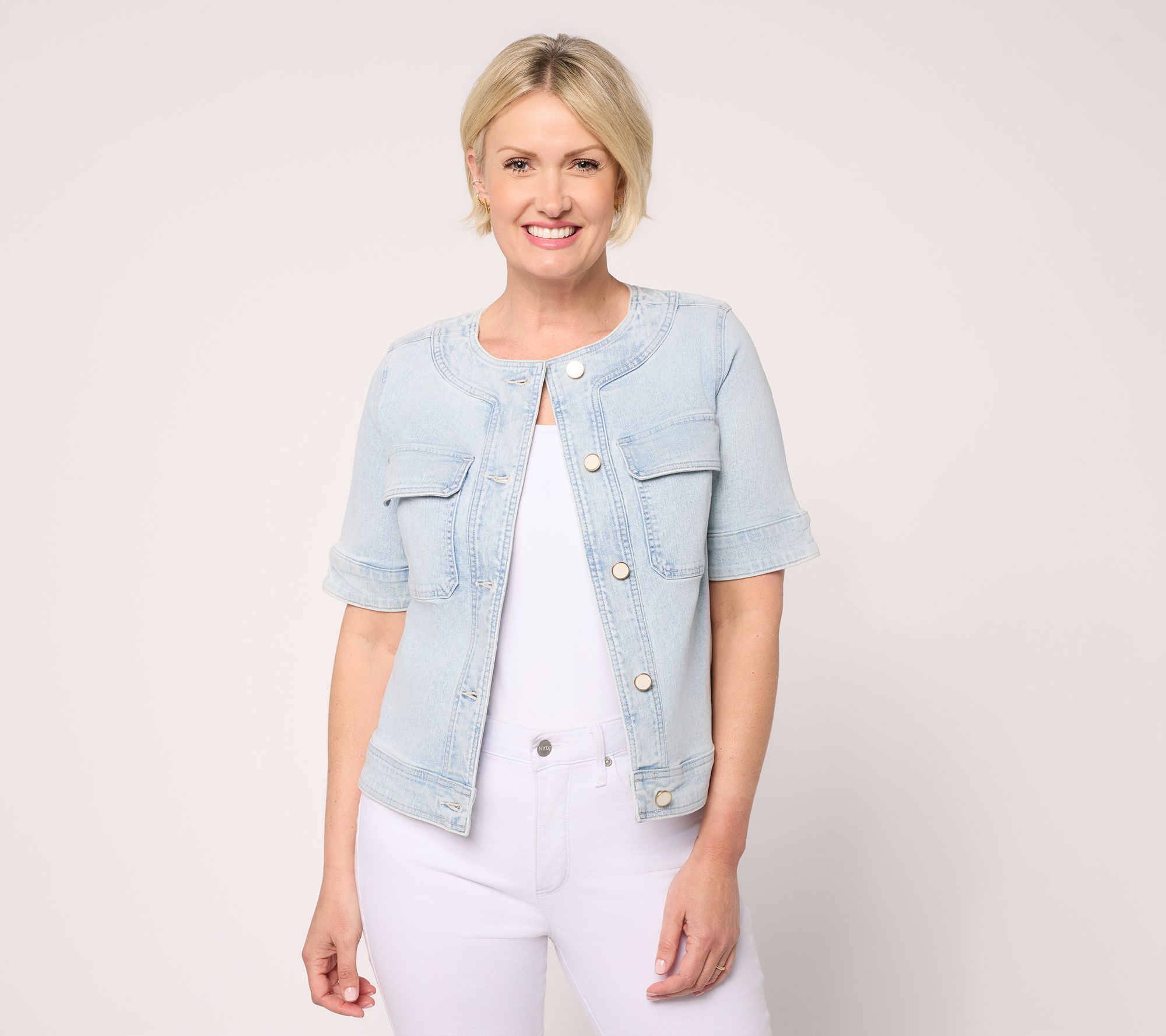 "As Is" BEAUTIFUL by Lawrence Zarian Deluxe Denim Button Jacket