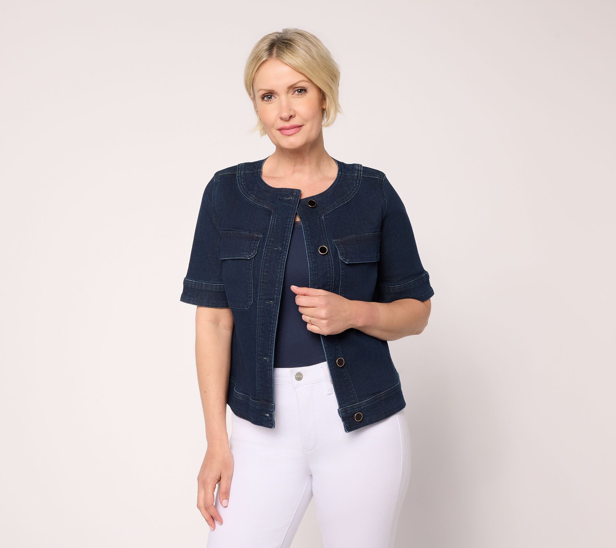 "As Is" BEAUTIFUL by Lawrence Zarian Deluxe Denim Button Jacket