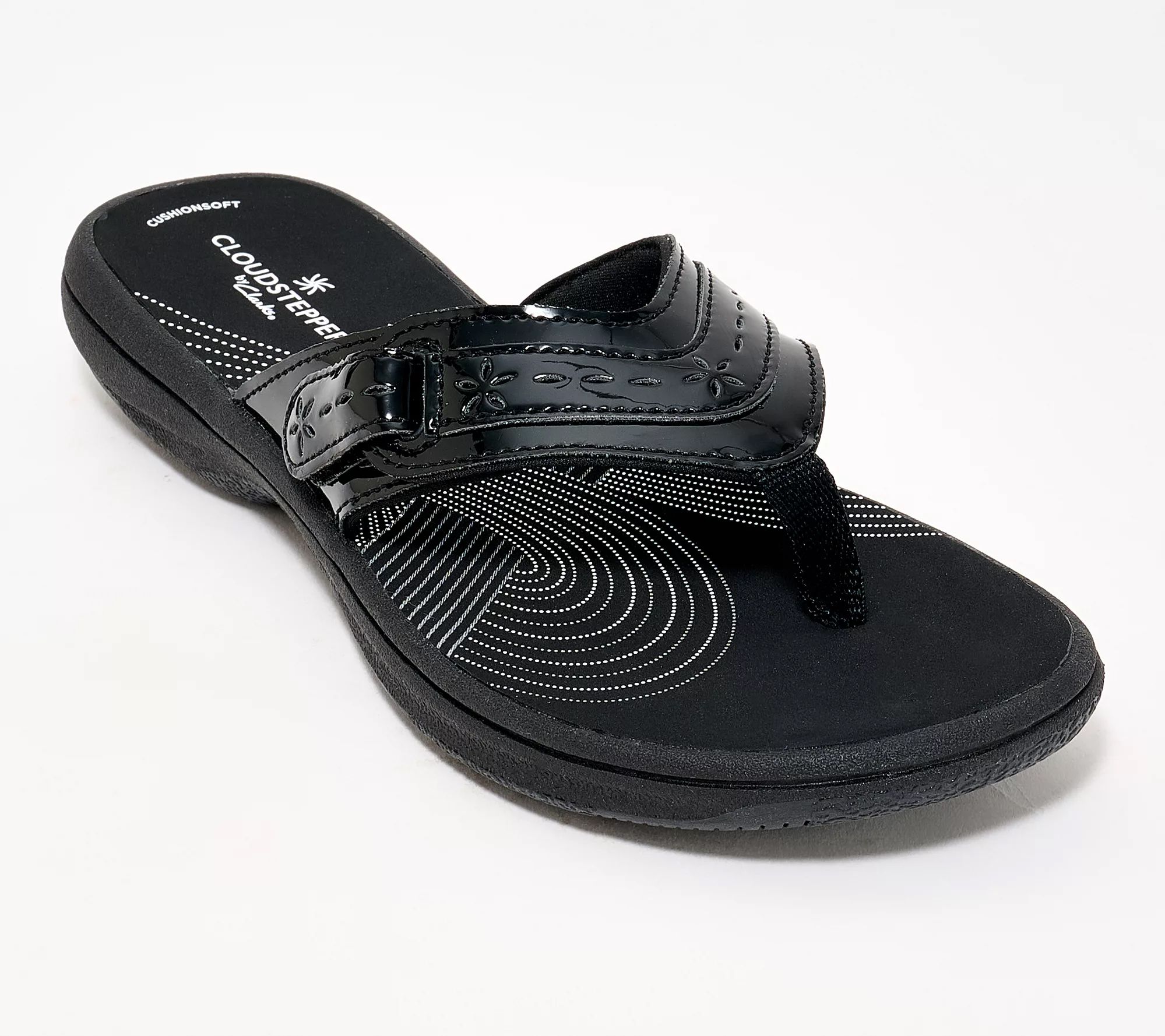 "As Is" Clarks Cloudsteppers Adjustable Thong Sandals -Breeze Mist