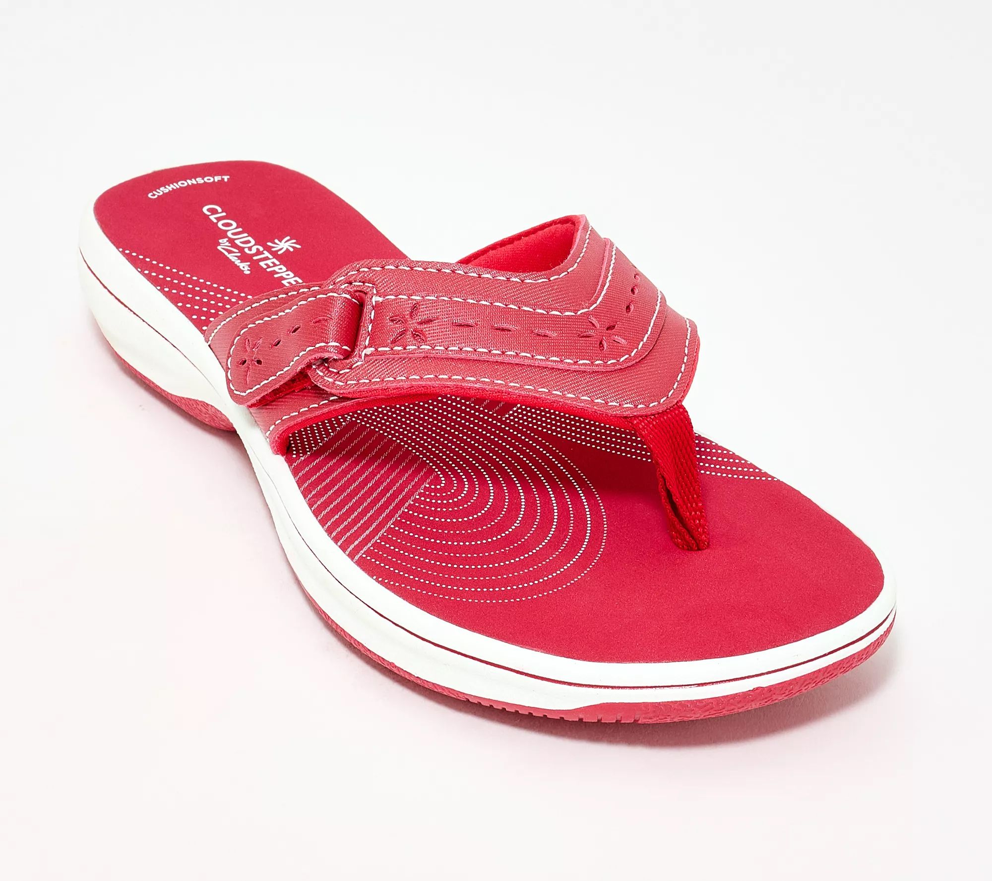 "As Is" Clarks Cloudsteppers Adjustable Thong Sandals -Breeze Mist