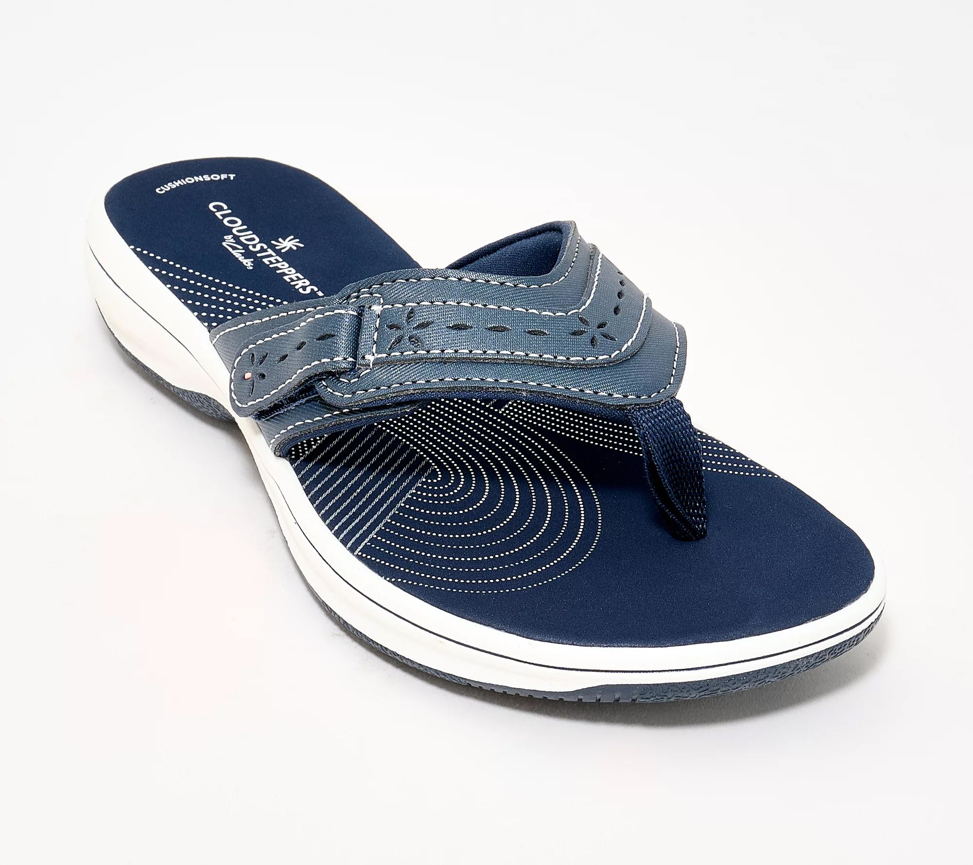 "As Is" Clarks Cloudsteppers Adjustable Thong Sandals -Breeze Mist