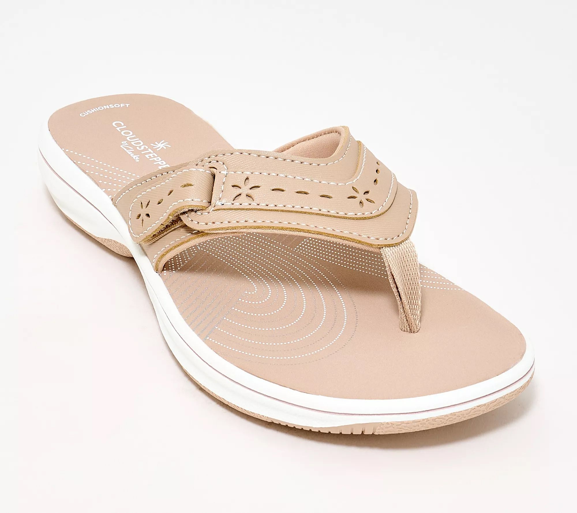 "As Is" Clarks Cloudsteppers Adjustable Thong Sandals -Breeze Mist