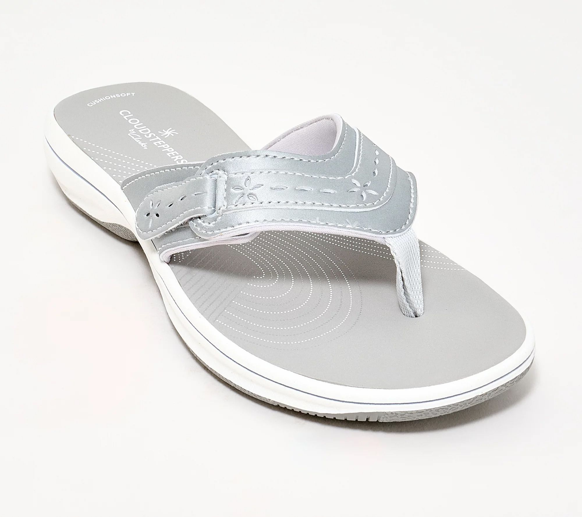 "As Is" Clarks Cloudsteppers Adjustable Thong Sandals -Breeze Mist