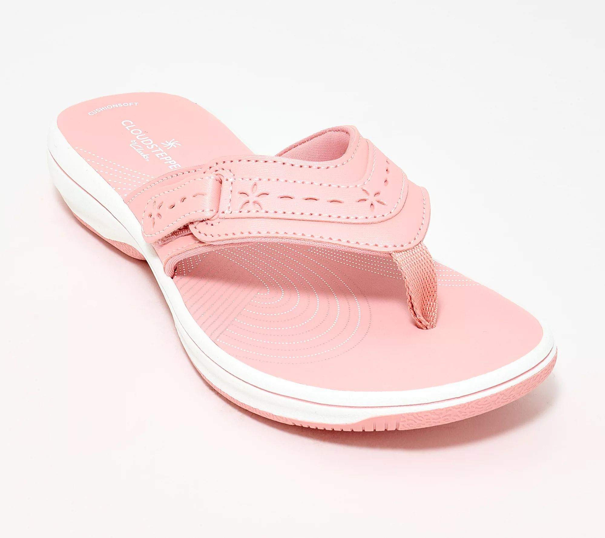"As Is" Clarks Cloudsteppers Adjustable Thong Sandals -Breeze Mist