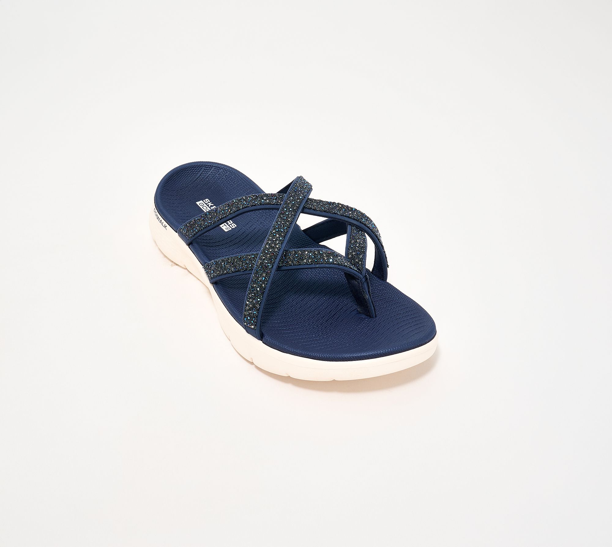 "As Is" Skechers Bedazzled GO WALK Flex Thong Sandals