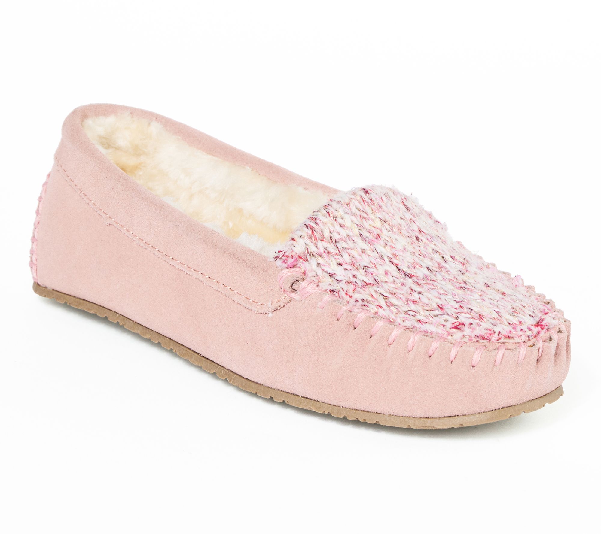 Minnetonka Women's Cosi Venetian Suede Sparkle Knit Slippers