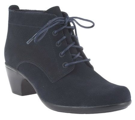 Clarks Water Resistant Suede Ankle Boots - Ingalls Lace - Page 1 — QVC.com