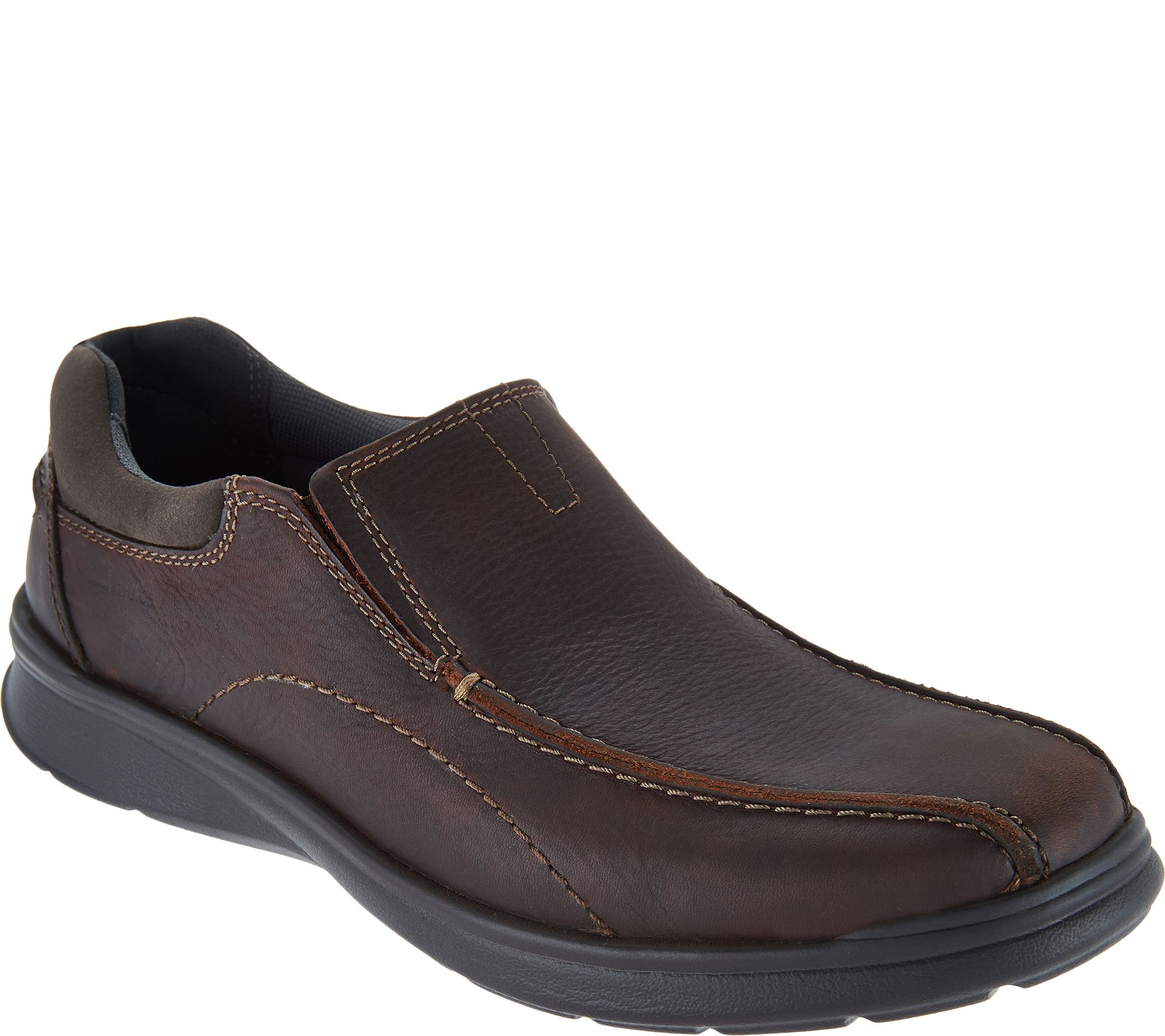 Clarks Men's Leather Slip-on Shoes - Cotrell Step - QVC.com