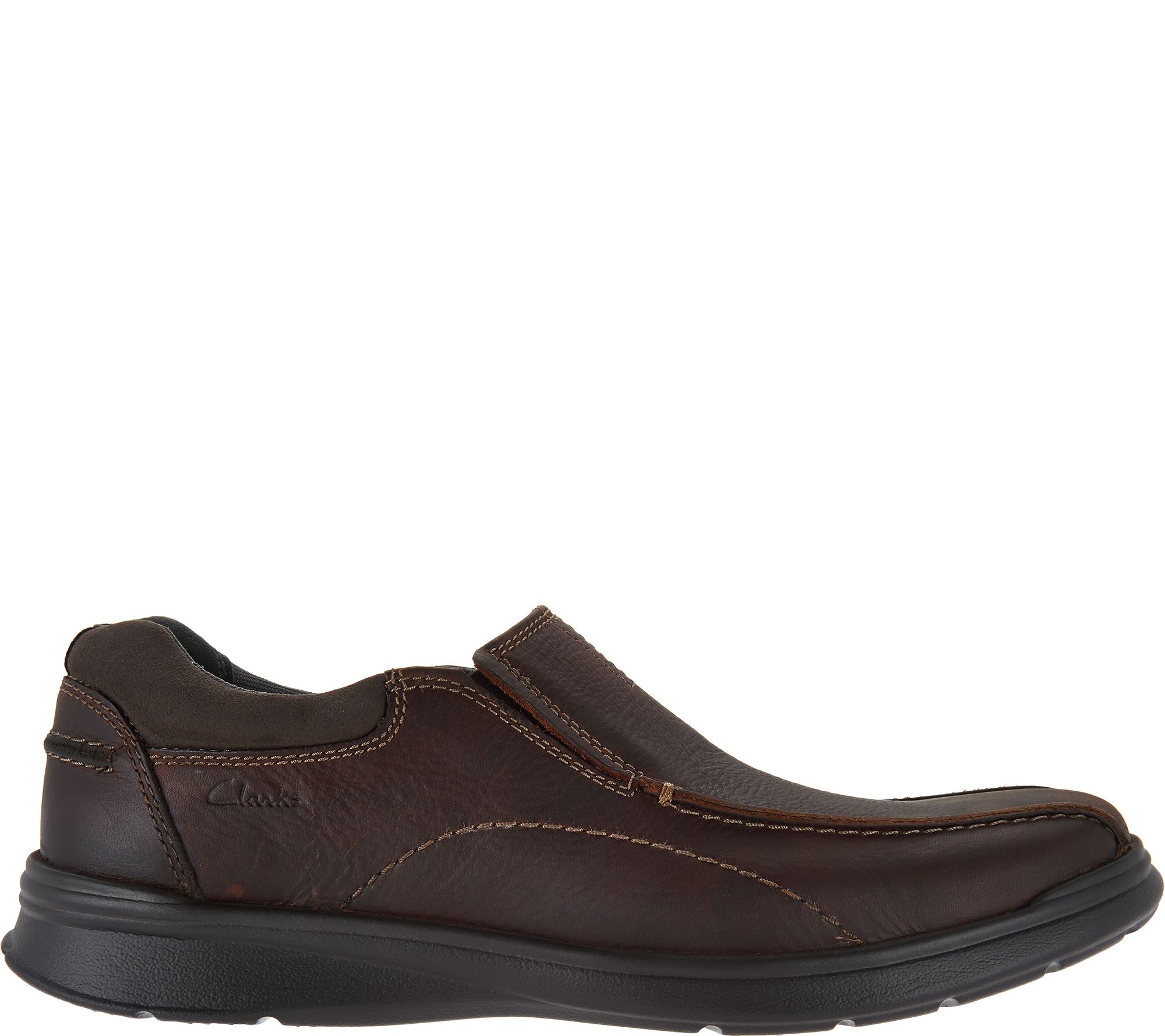 Clarks Men's Leather Slip-on Shoes - Cotrell Step - QVC.com