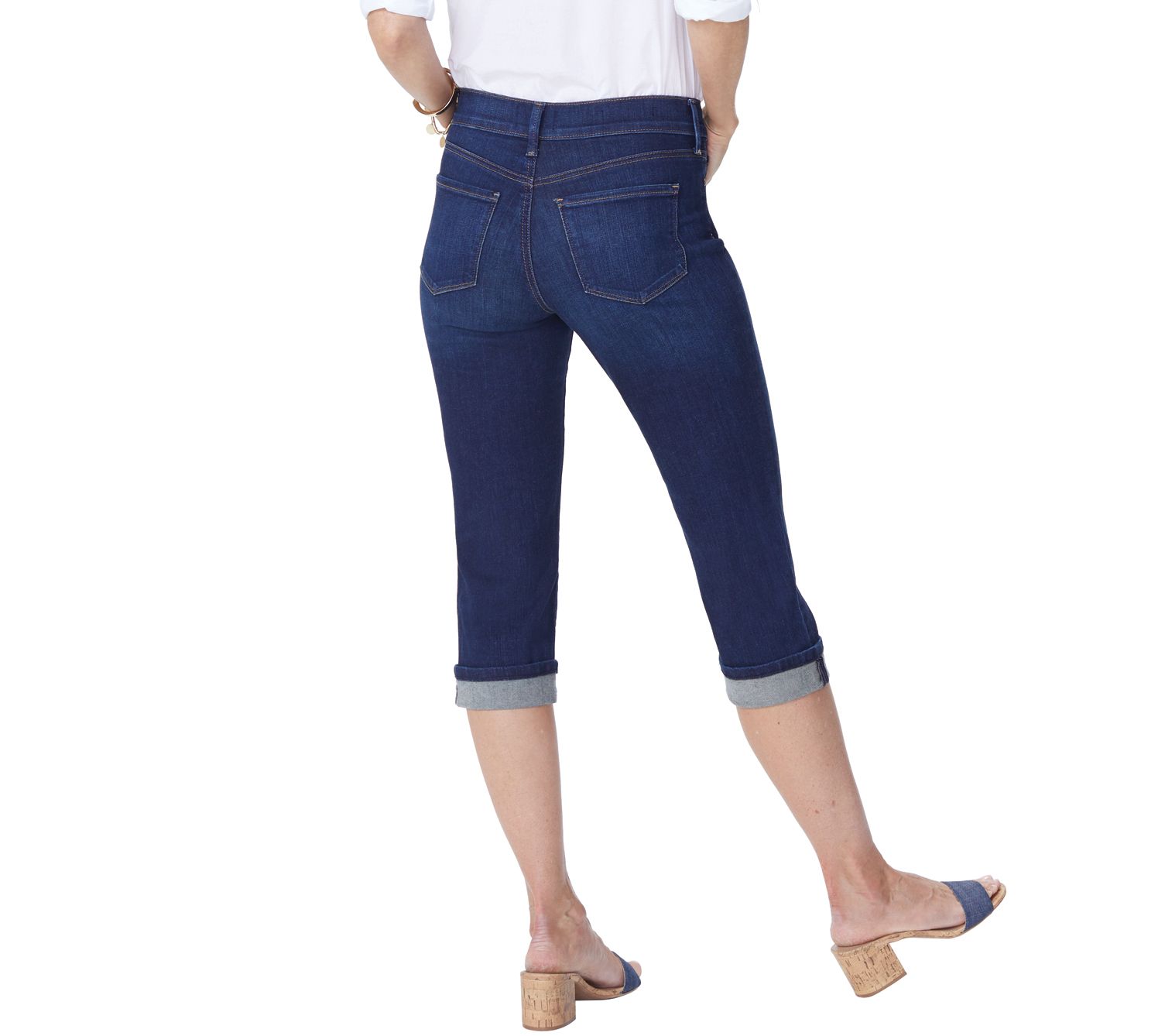 NYDJ Marilyn Crop Jeans w/ Cuff Detail - Bezel - QVC.com