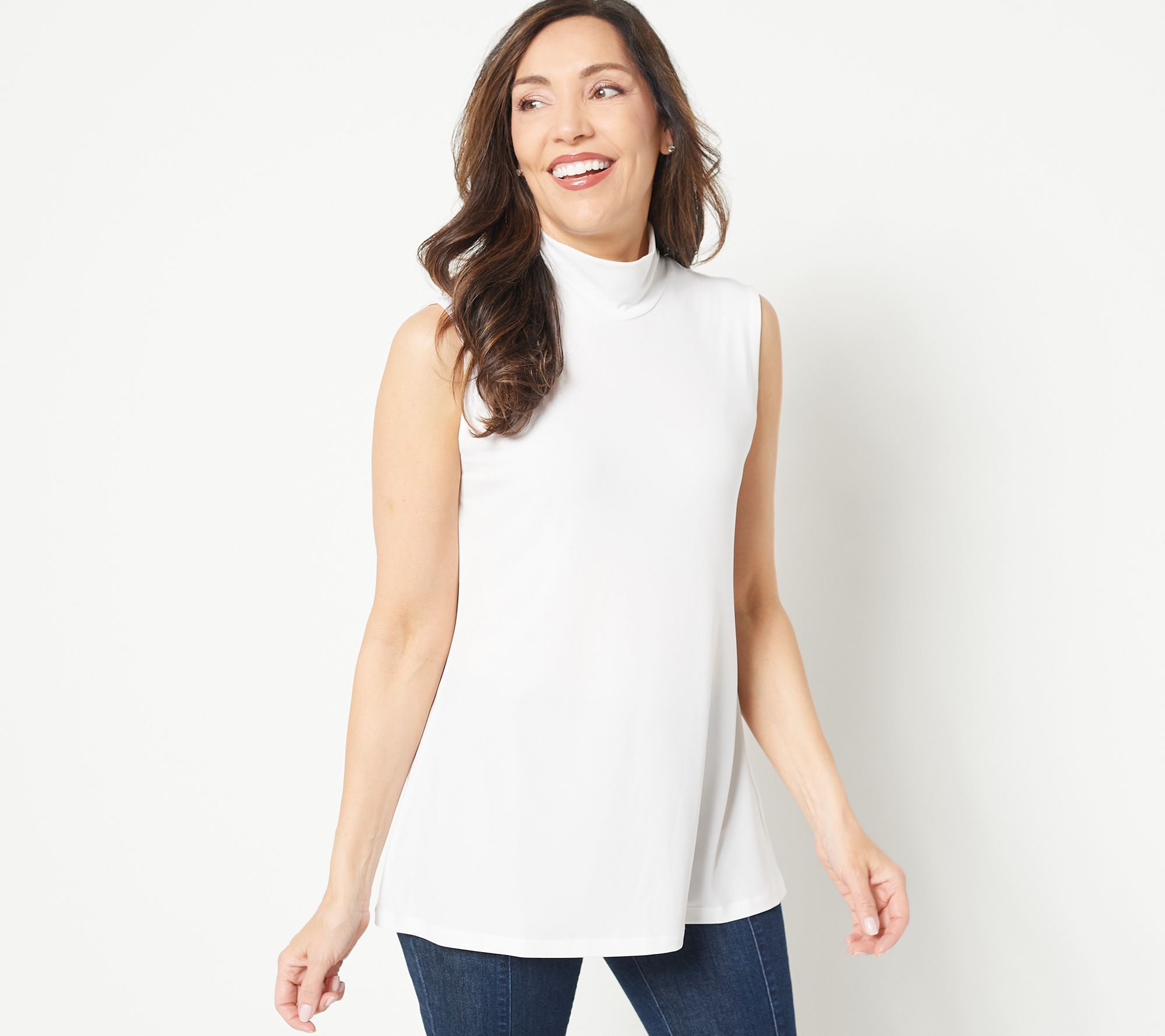 Susan Graver Modern Essentials Liquid Knit Mock Neck Top