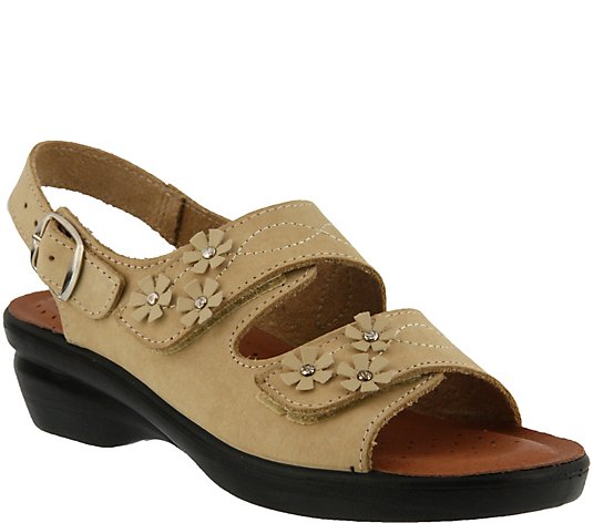 Flexus by Spring Step Leather Floral Sandals -Ceri