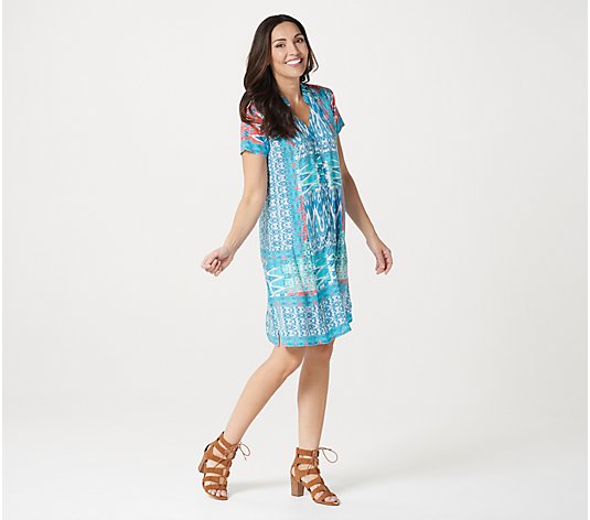 "As Is" Tolani Collection Regular Collared Shirt Dress - QVC.com