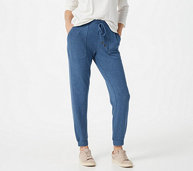 Susan Graver Weekend Heathered Brushed Knit Jogger Pants - A390178